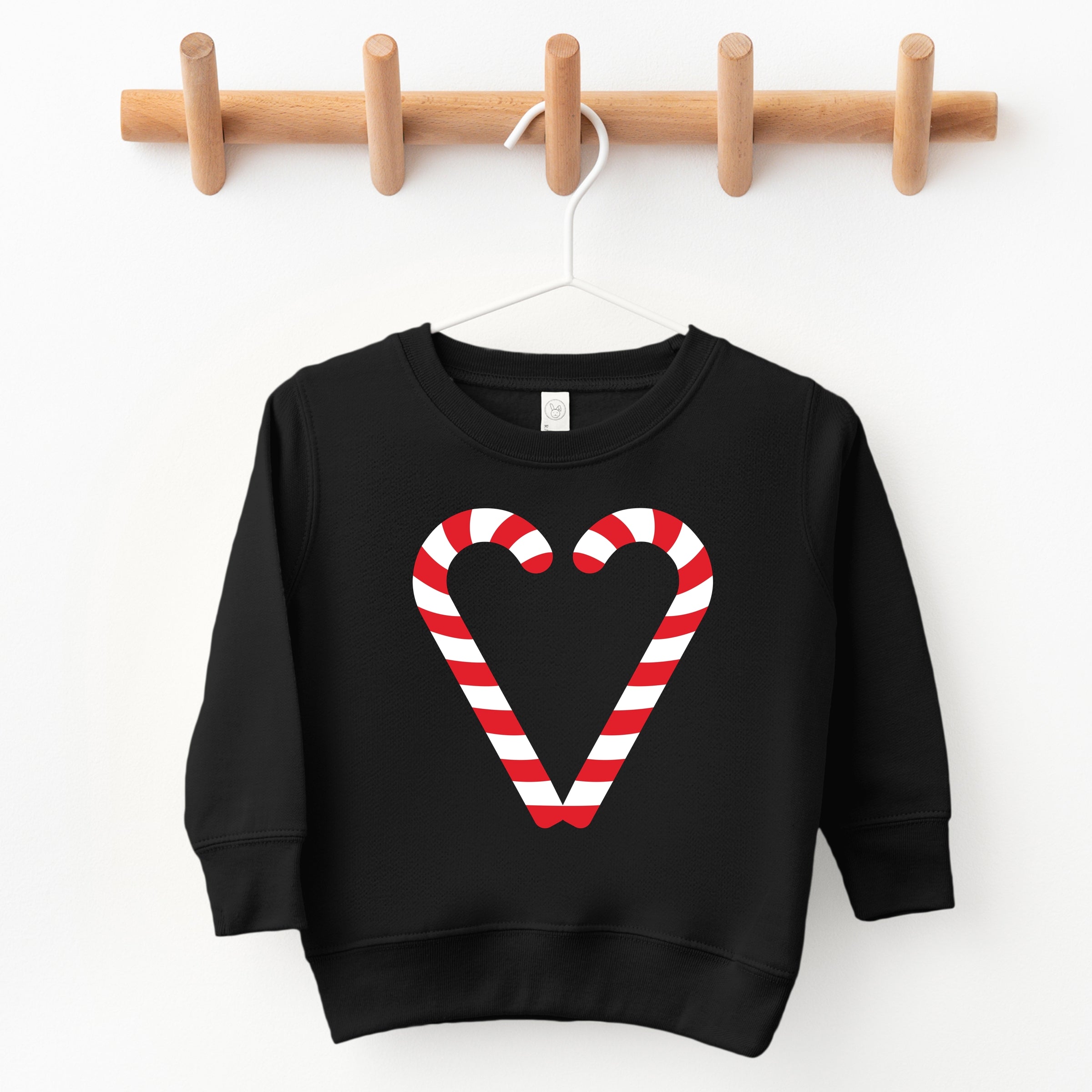 Candy Cane Heart - Toddler Graphic Sweatshirt and Youth Graphic Sweatshirt