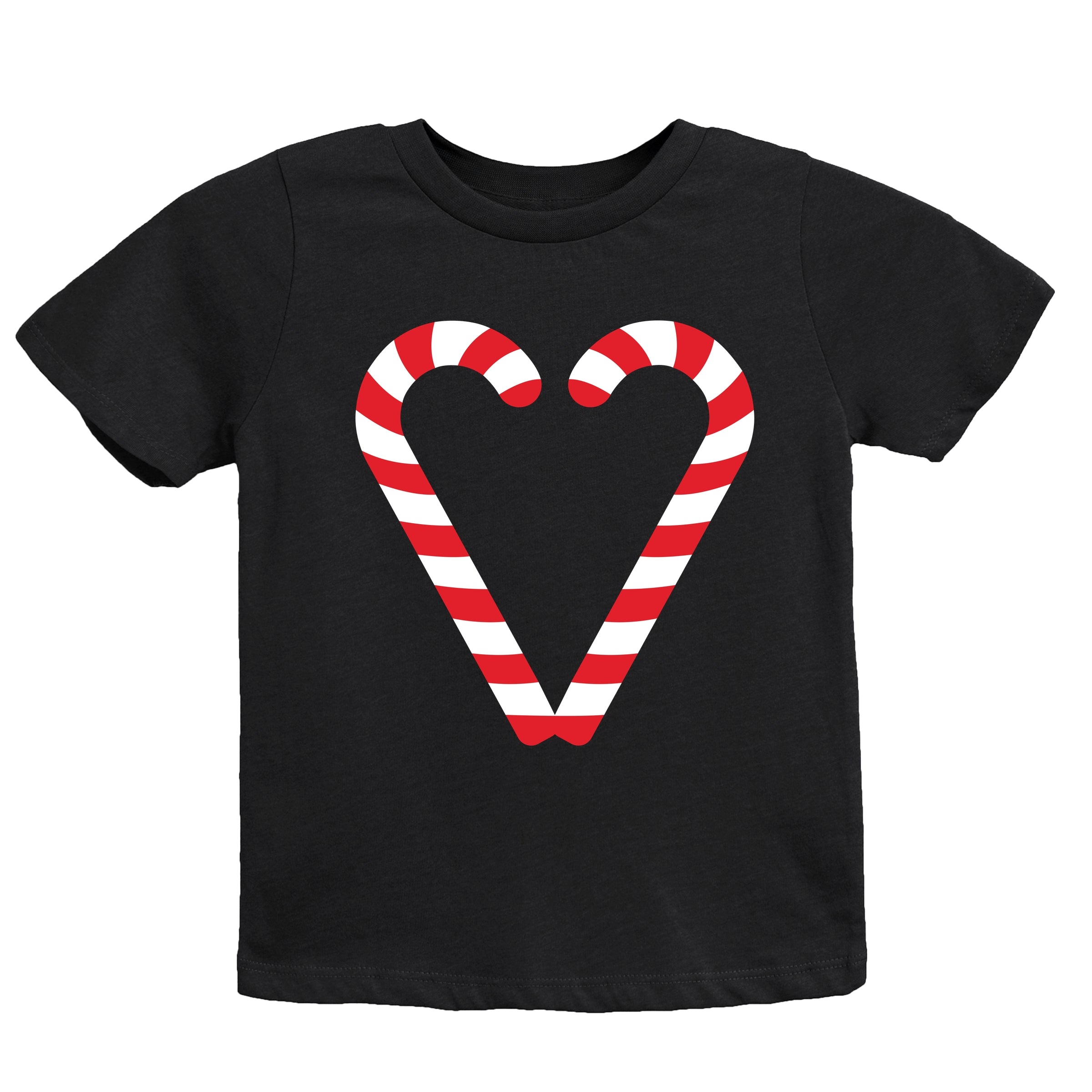 Candy Cane Heart - Youth Short Sleeve Graphic T-Shirt and Toddler Short Sleeve Graphic T-Shirt