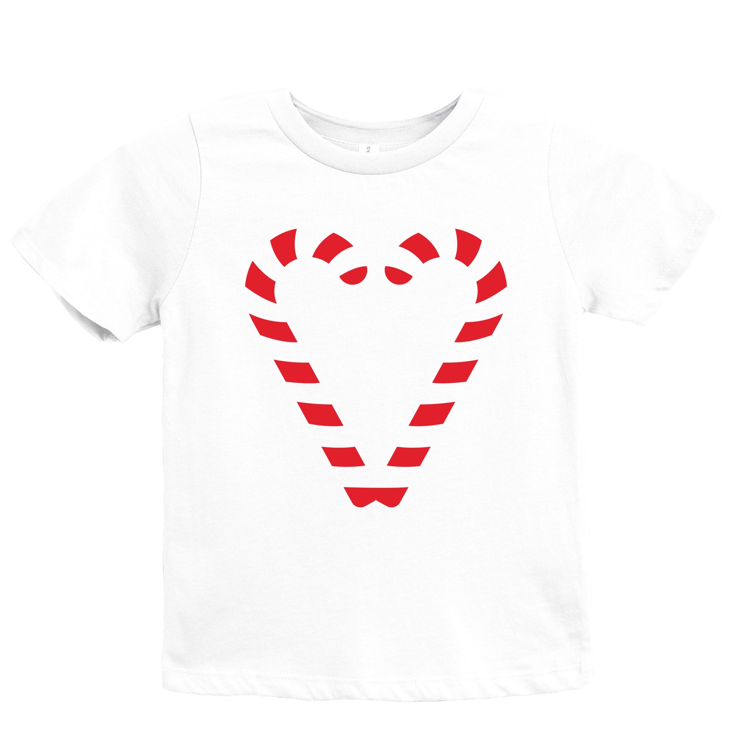 Candy Cane Heart - Youth Short Sleeve Graphic T-Shirt and Toddler Short Sleeve Graphic T-Shirt