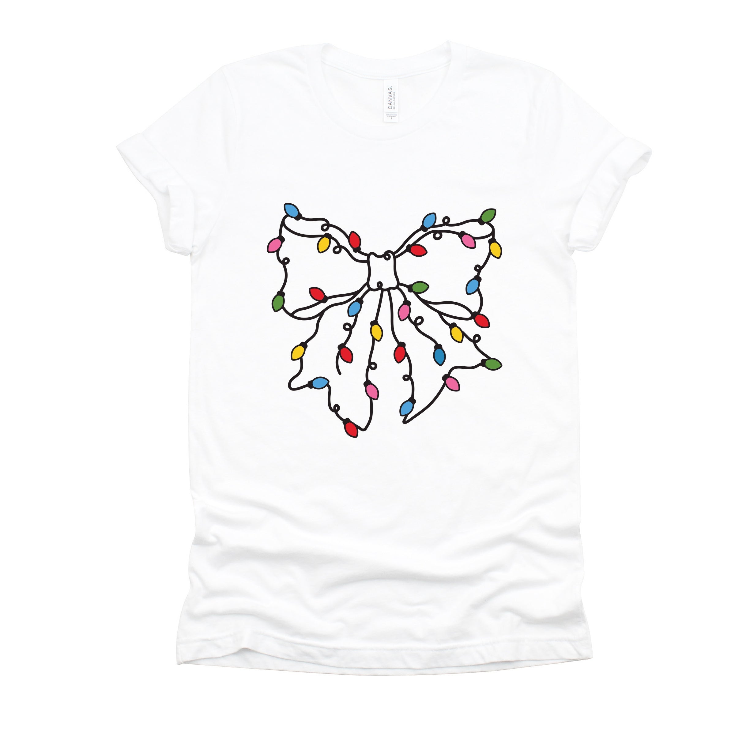 Christmas Light Bow Coquette - Short Sleeve Tee