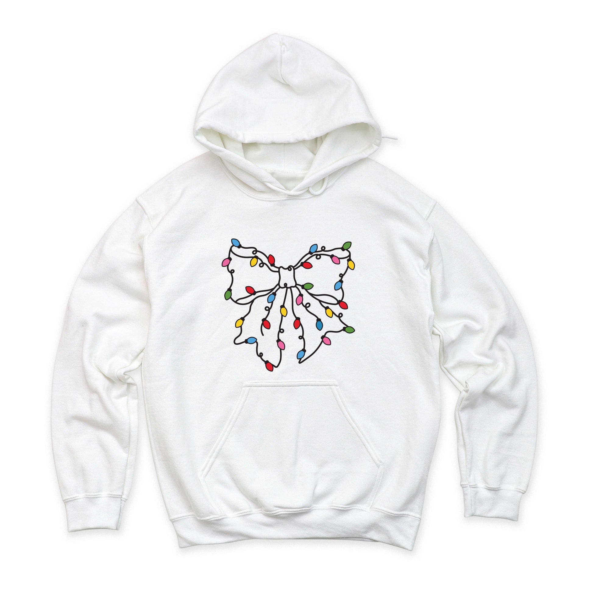Christmas Light Bow Coquette - Hoodie