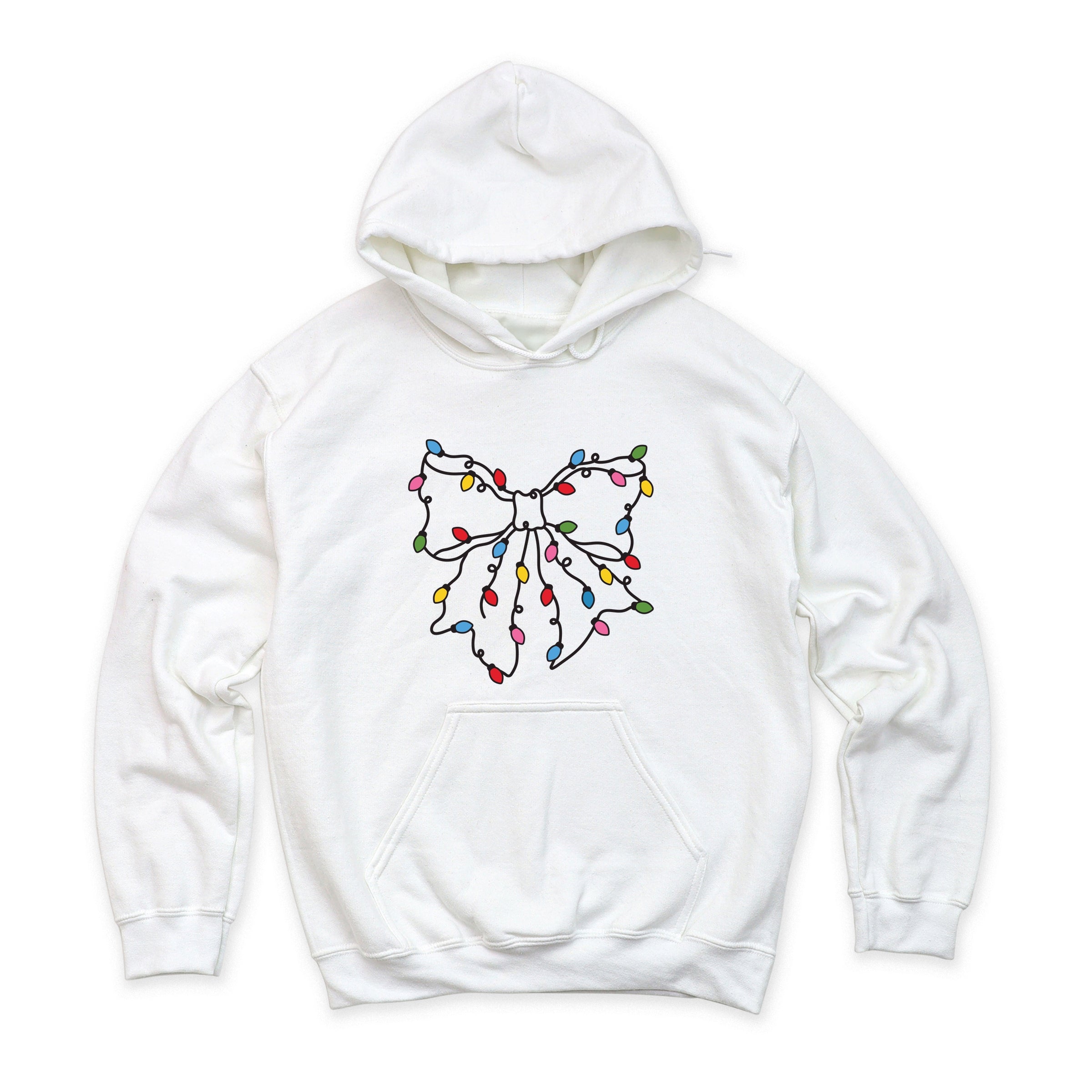 Christmas Light Bow Coquette - Hoodie