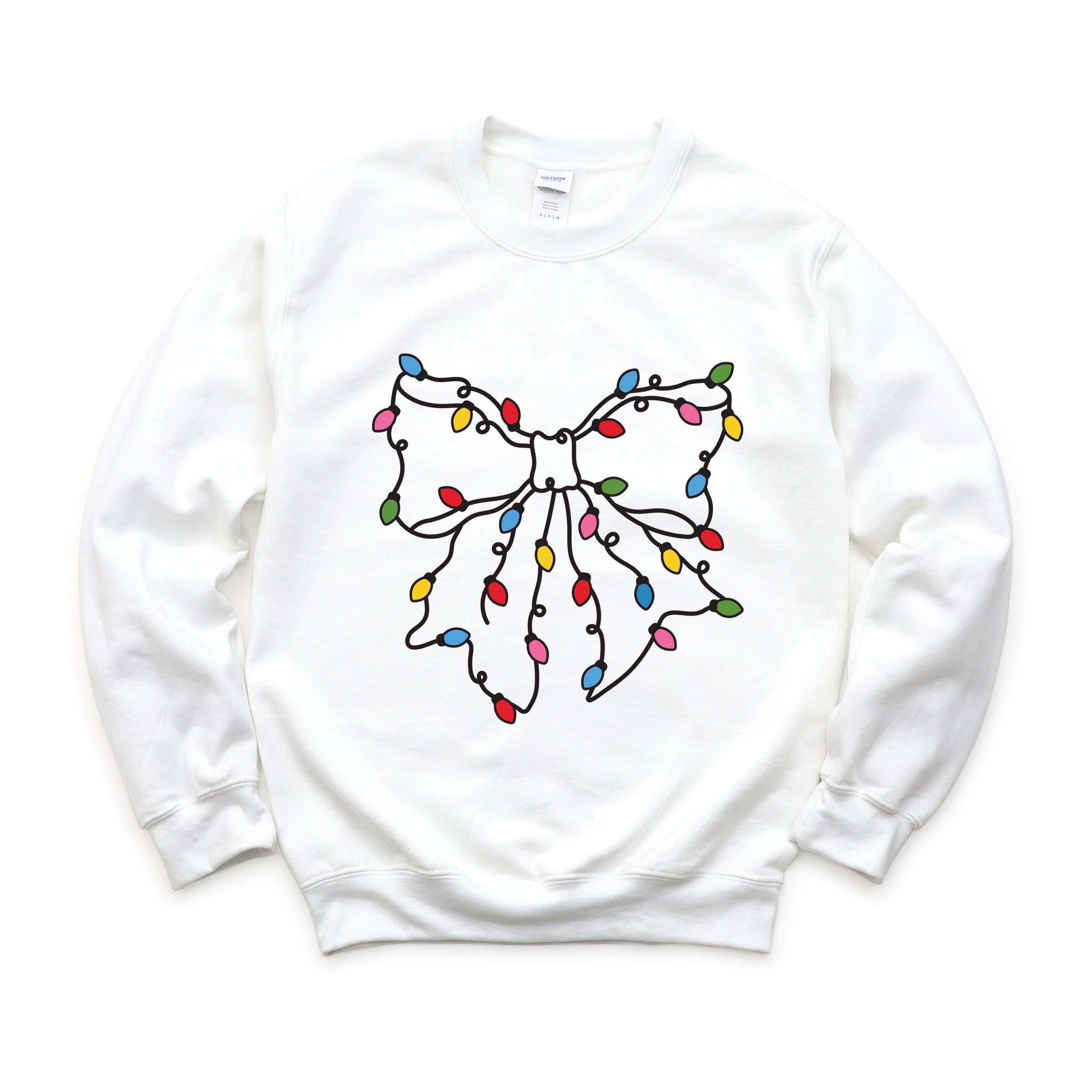 Christmas Light Bow Coquette - Sweatshirt