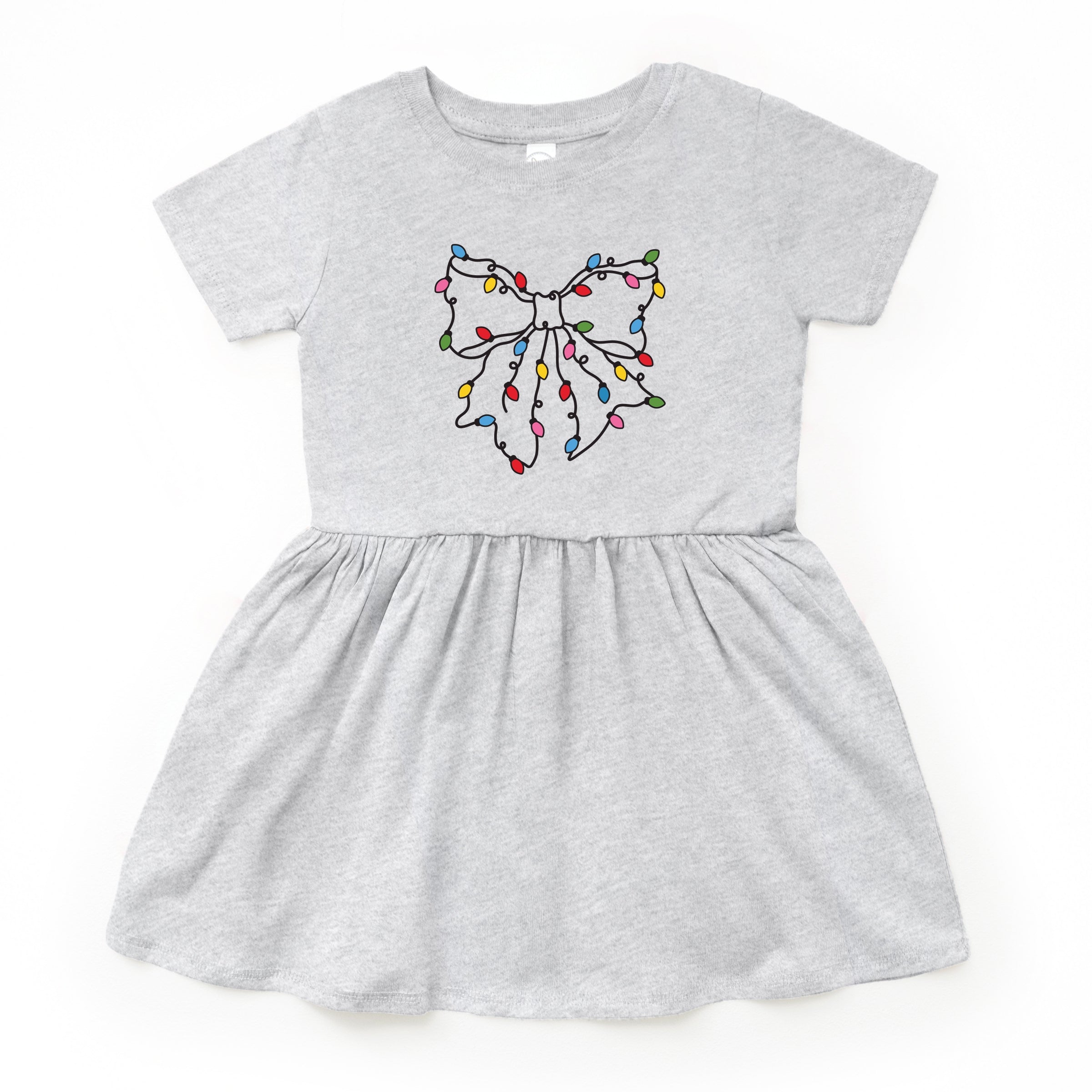 Christmas Light Bow Coquette - Toddler Graphic Dress