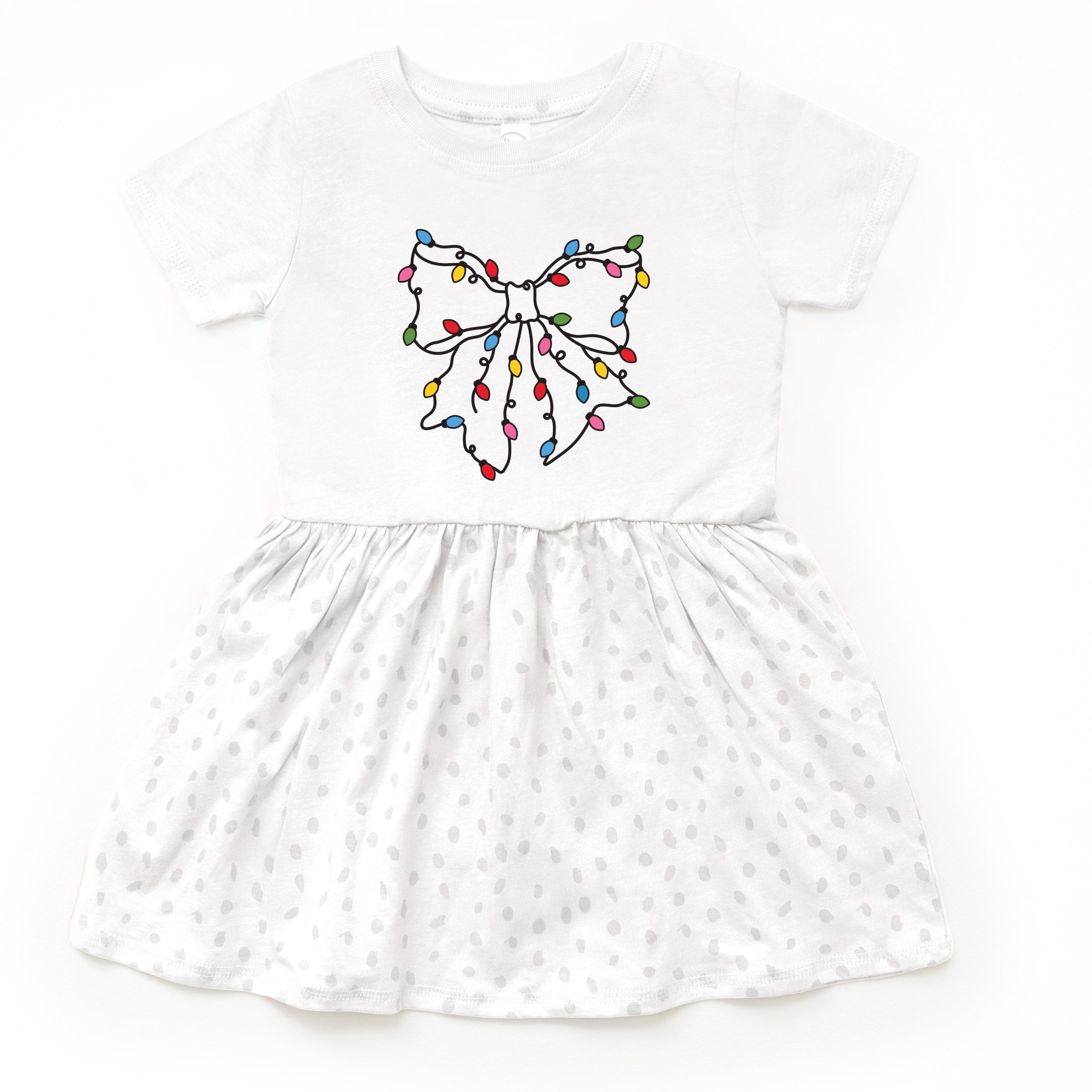 Christmas Light Bow Coquette - Toddler Graphic Dress