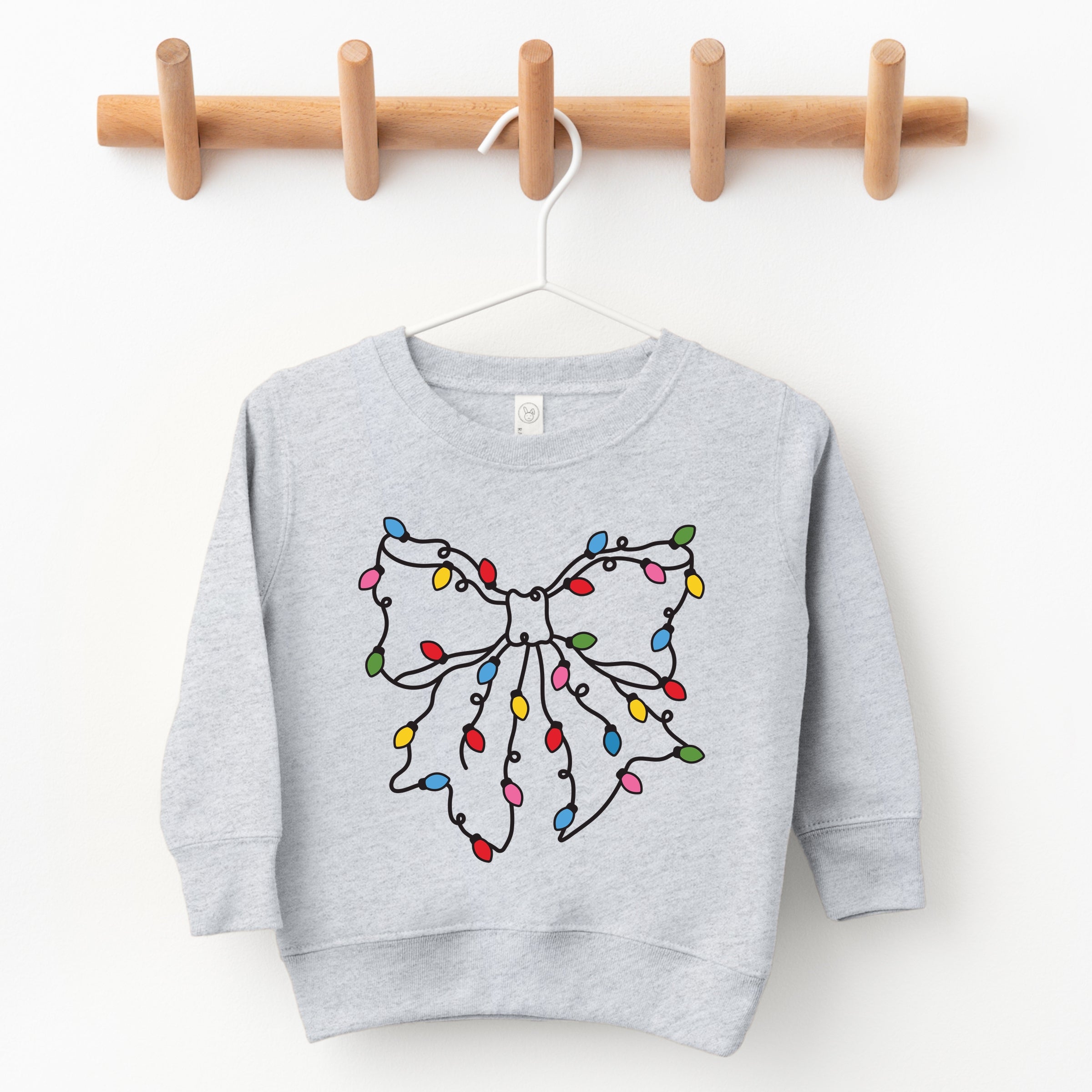 Christmas Light Bow Coquette - Toddler Graphic Sweatshirt