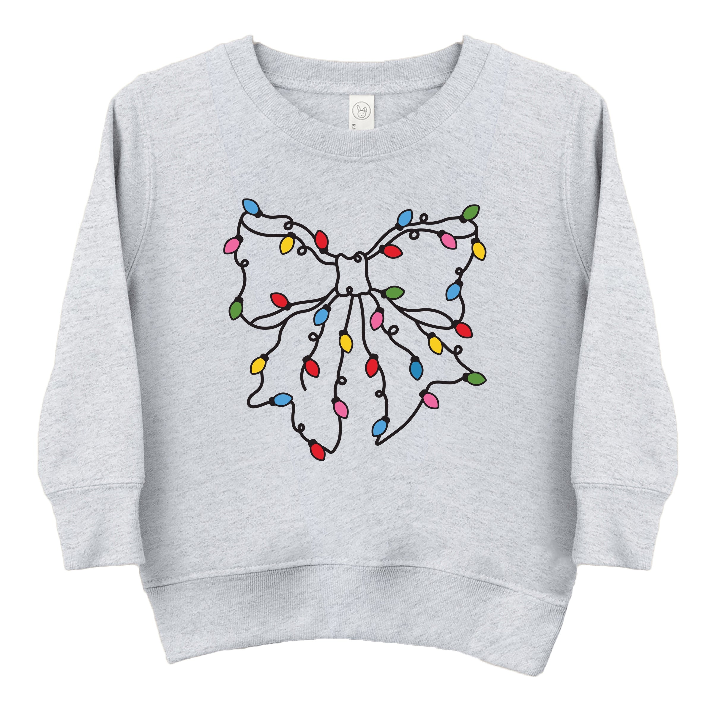 Christmas Light Bow Coquette - Toddler Graphic Sweatshirt