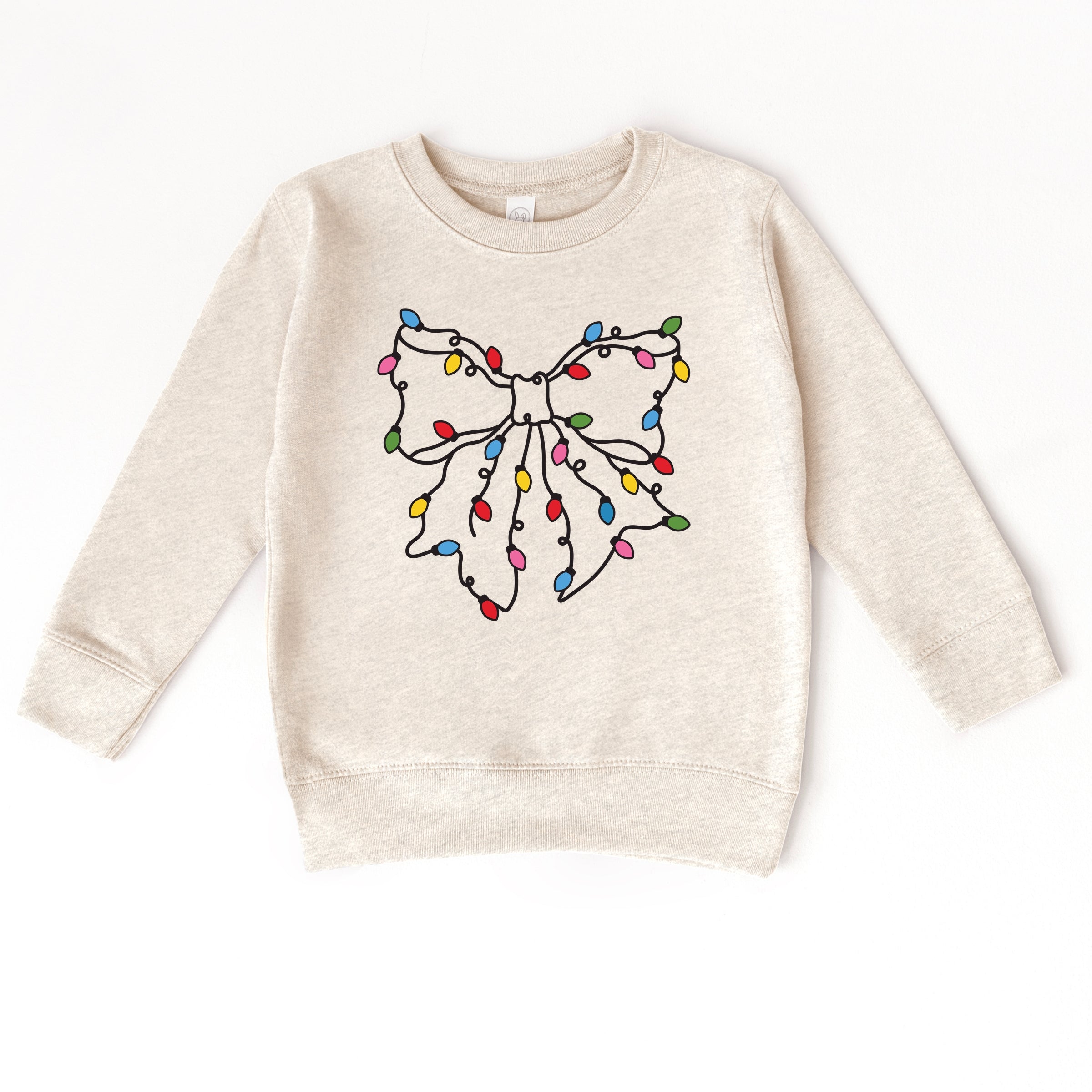 Christmas Light Bow Coquette - Toddler Graphic Sweatshirt