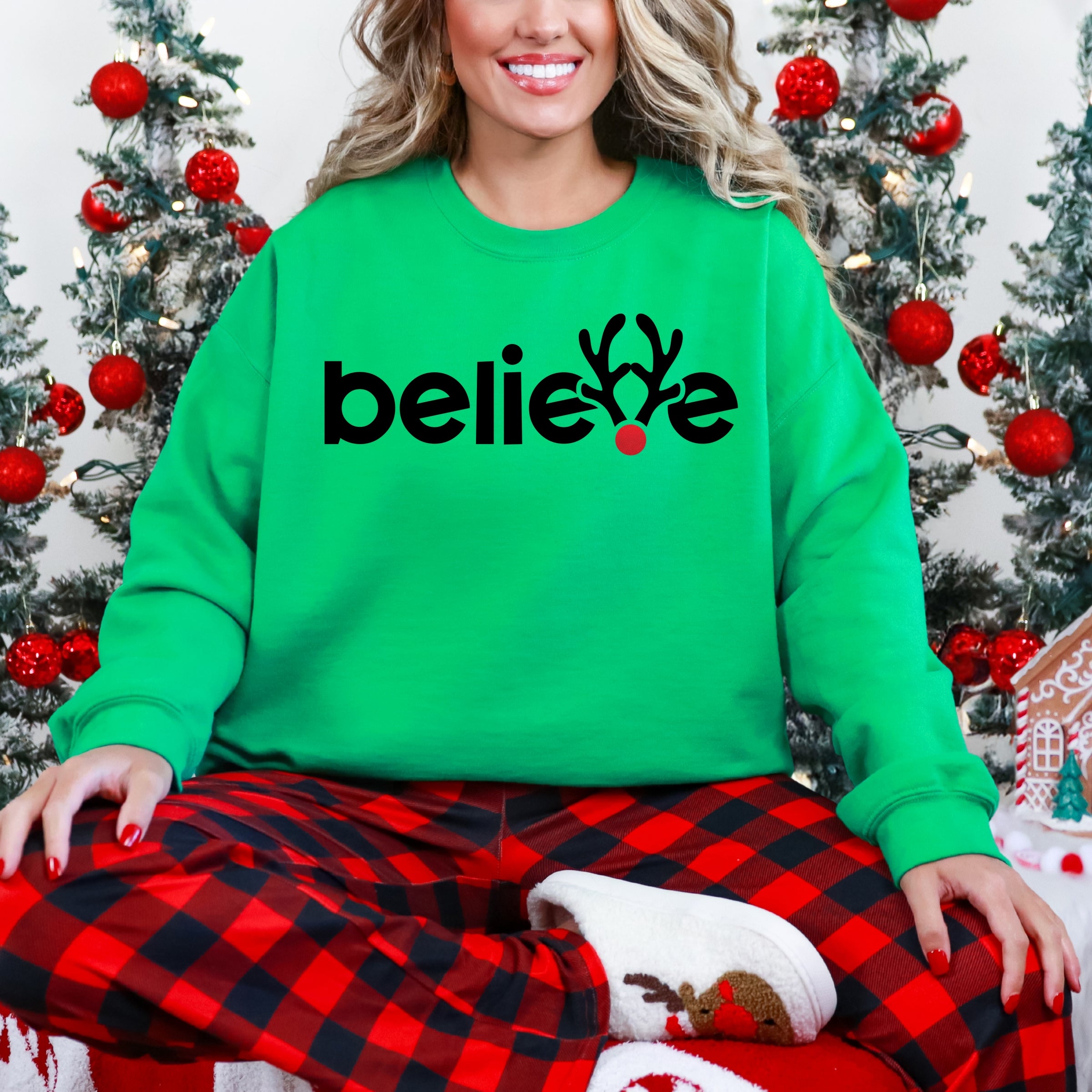 Believe Reindeer Antlers - Sweatshirt