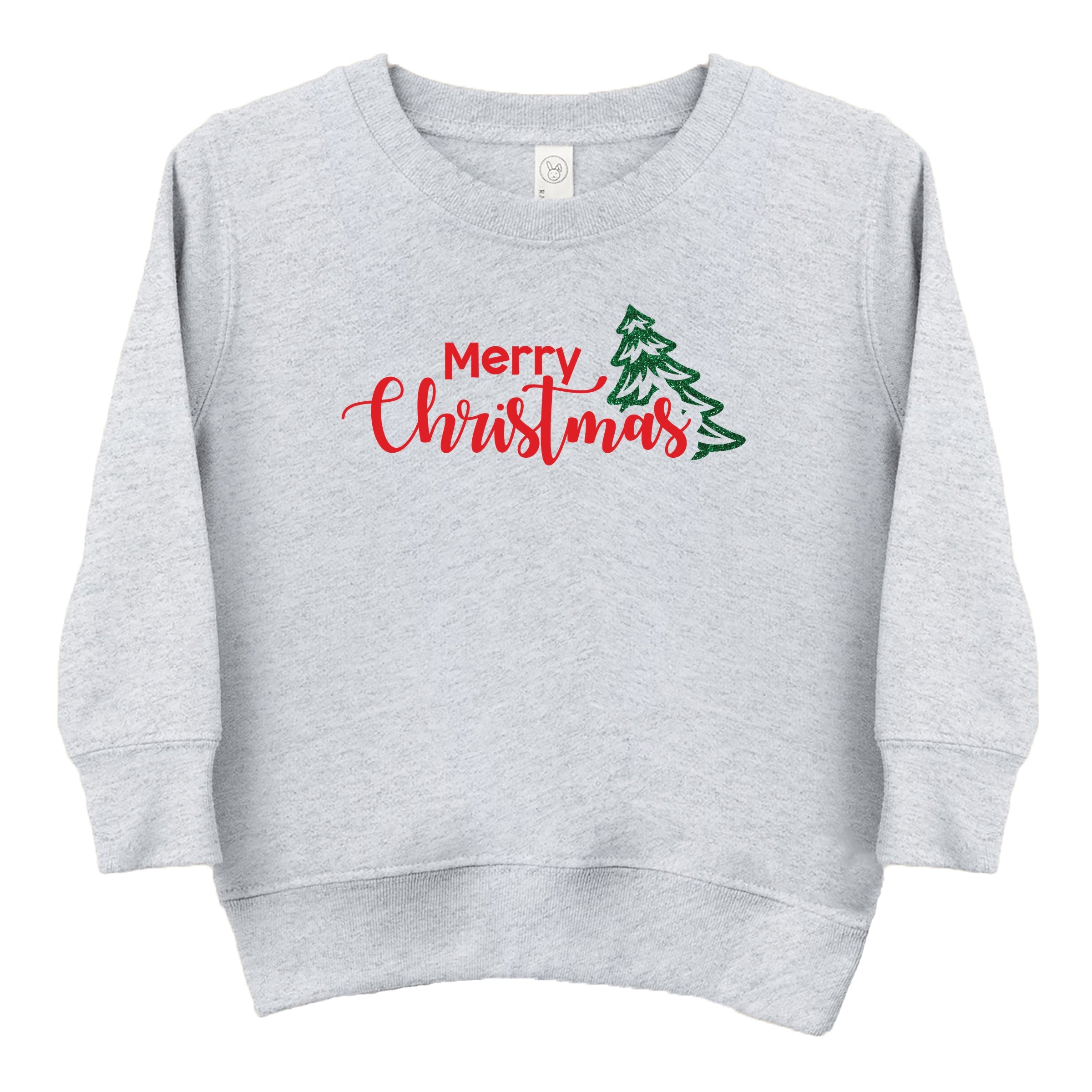 Merry Christmas Glitter Tree - Toddler Graphic Sweatshirt