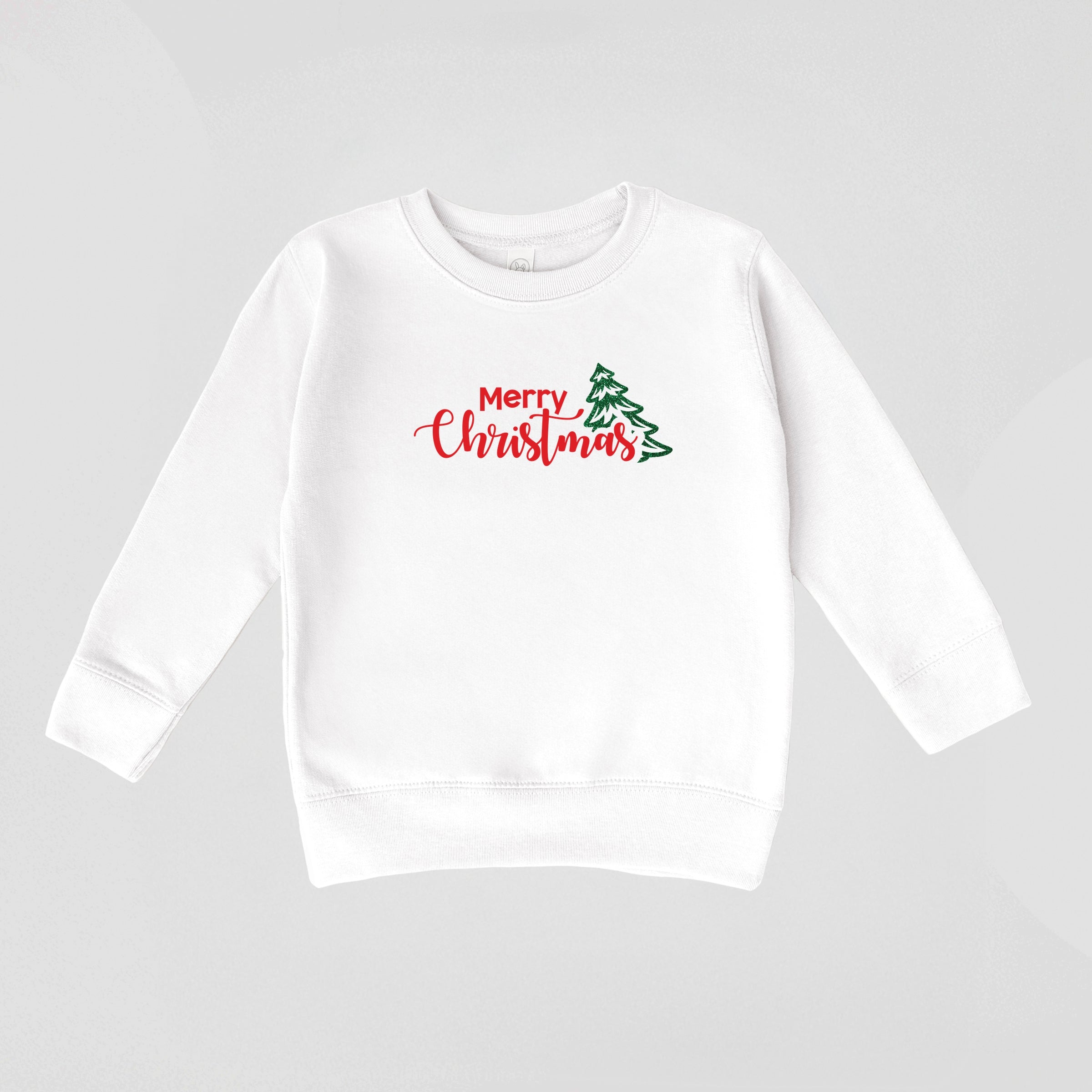 Merry Christmas Glitter Tree - Toddler Graphic Sweatshirt