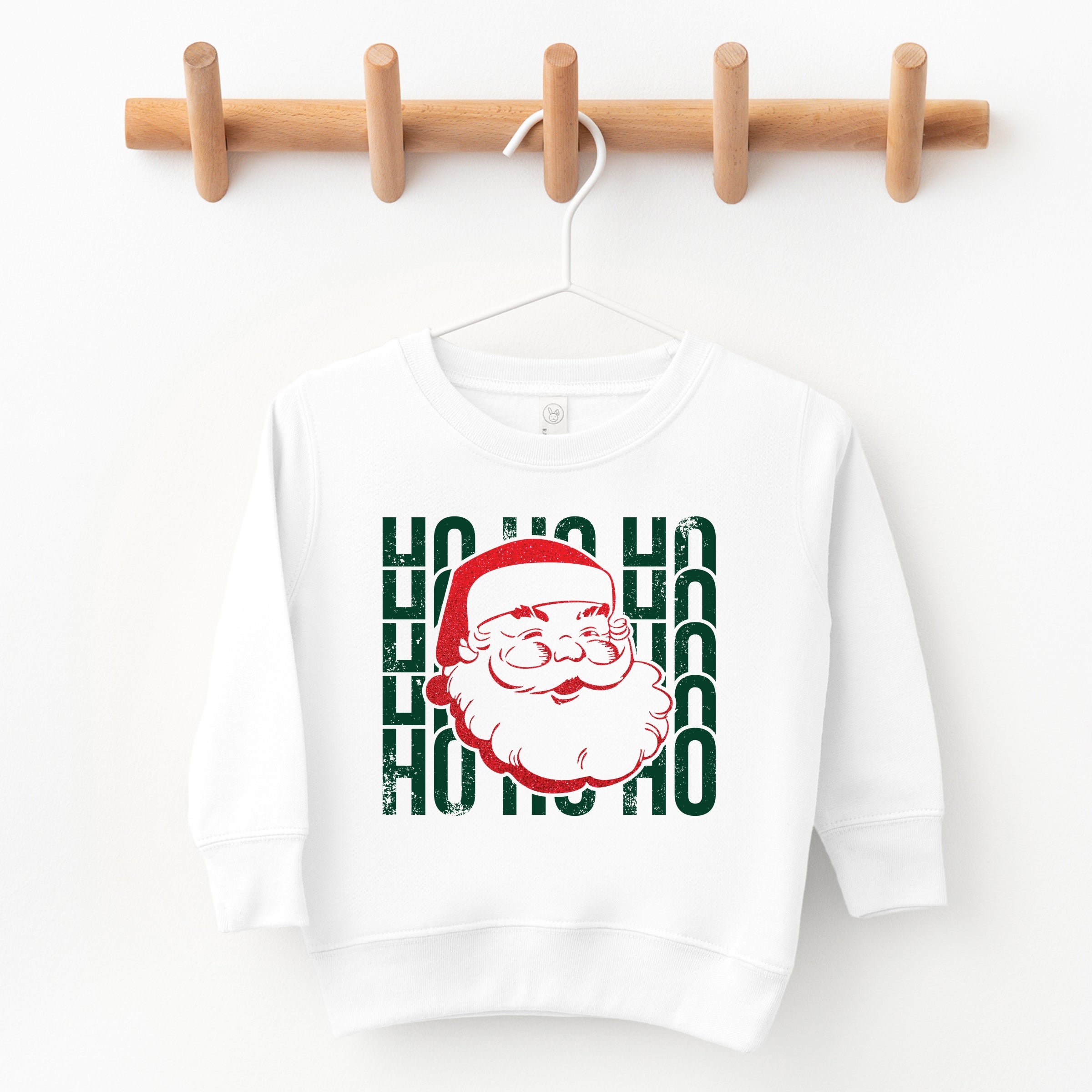 Ho Ho Ho Glitter Santa - Toddler Graphic Sweatshirt