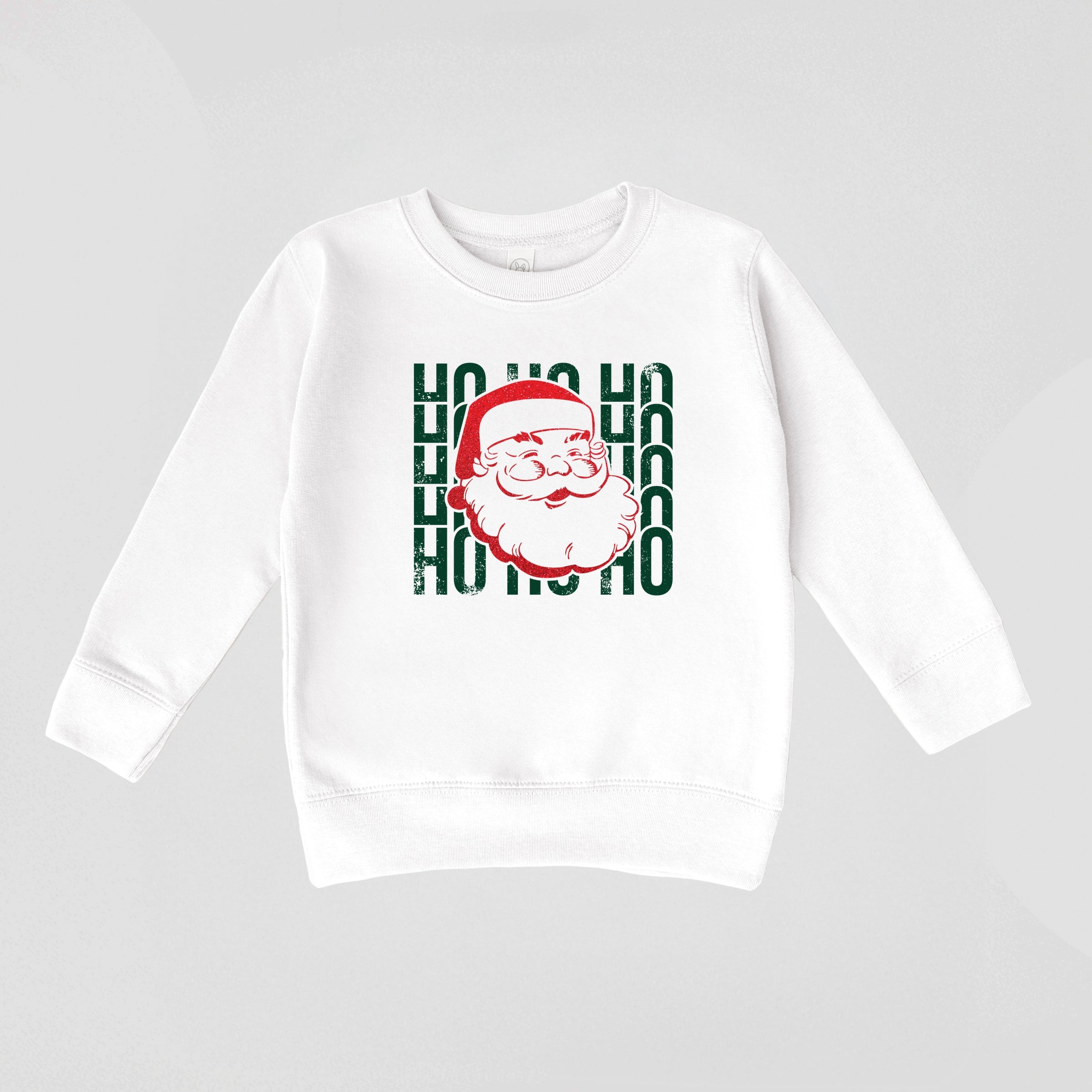 Ho Ho Ho Glitter Santa - Toddler Graphic Sweatshirt