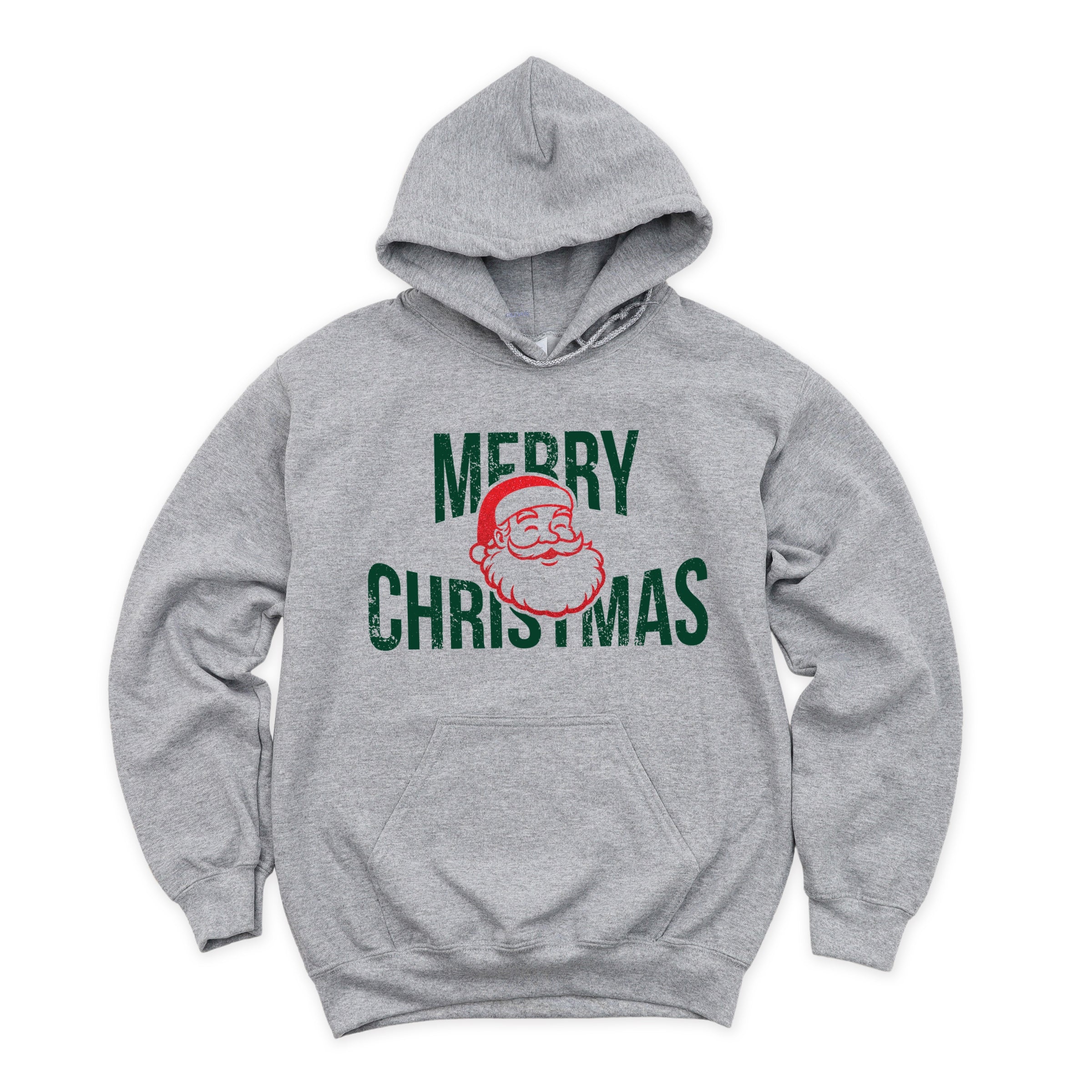 Merry Christmas Arched Glitter Santa - Womens Hoodie