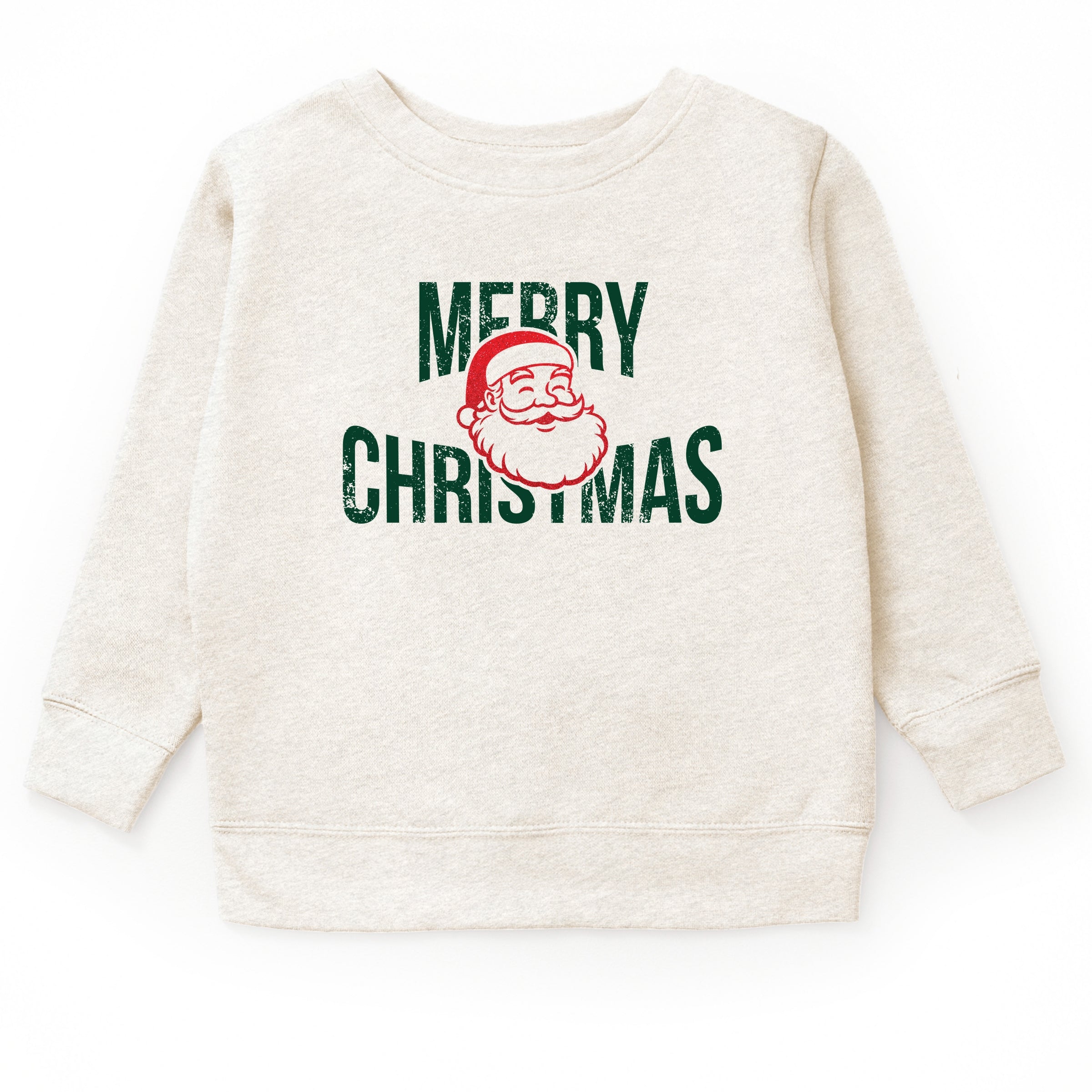 Merry Christmas Arched Glitter Santa - Youth Graphic Sweatshirt