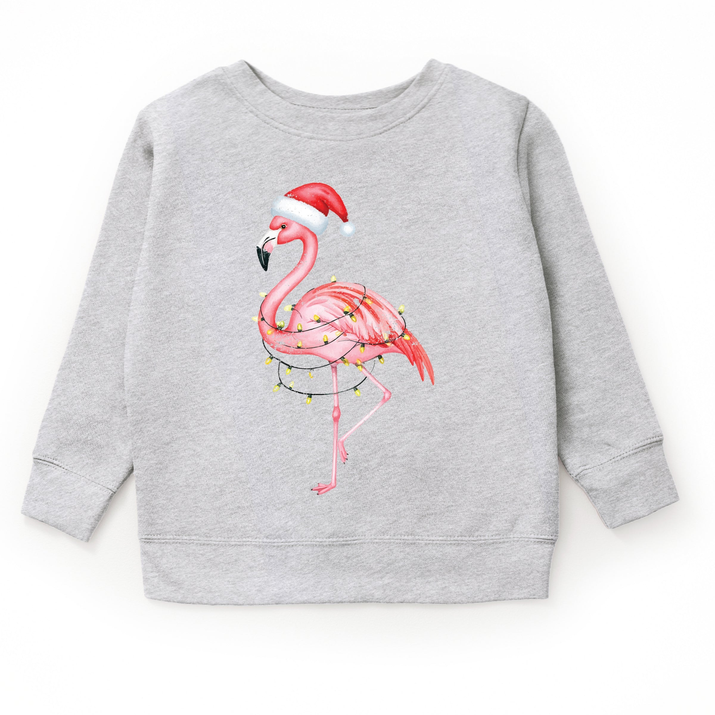 Flamingo Christmas Lights Watercolor - Youth Graphic Sweatshirt