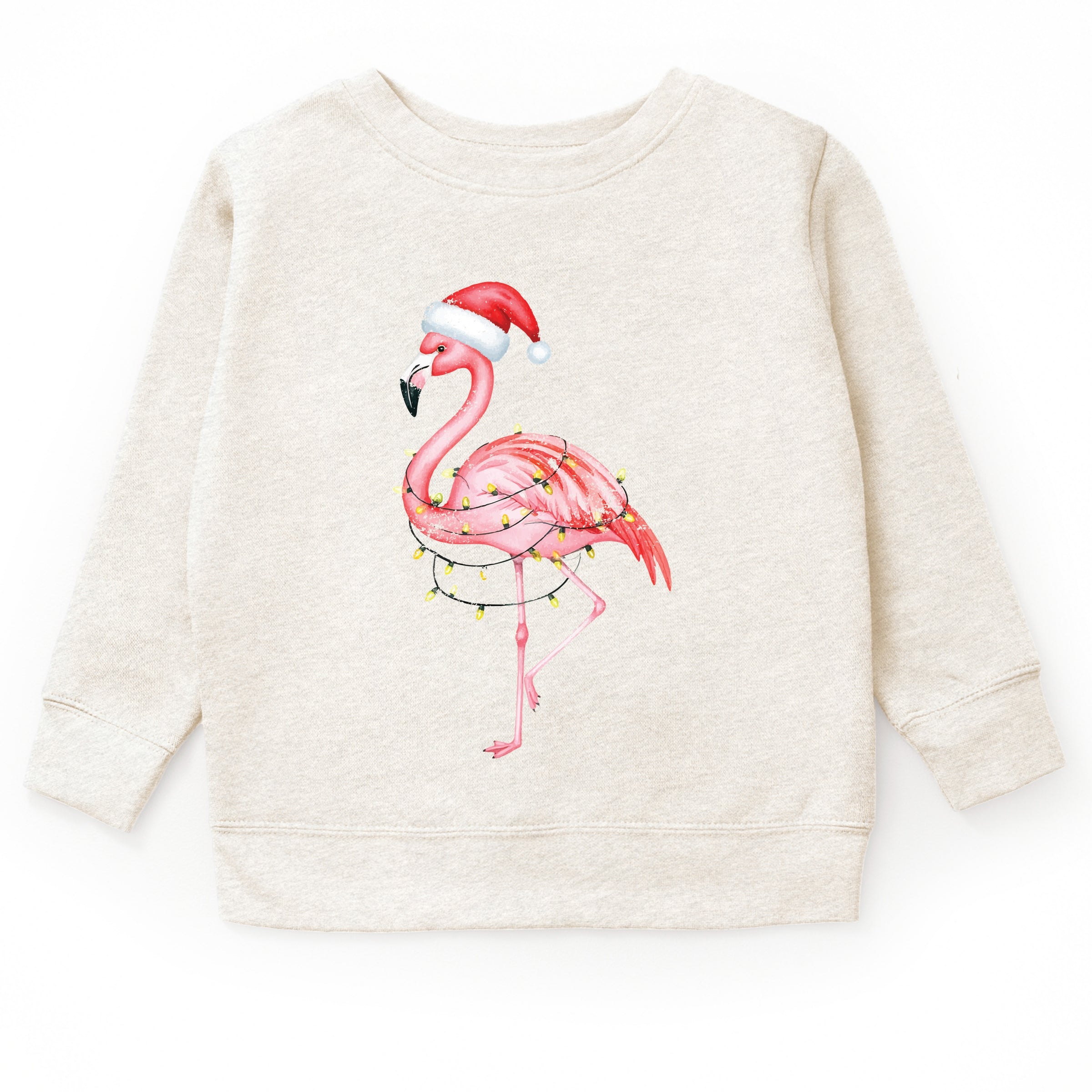 Flamingo Christmas Lights Watercolor - Youth Graphic Sweatshirt