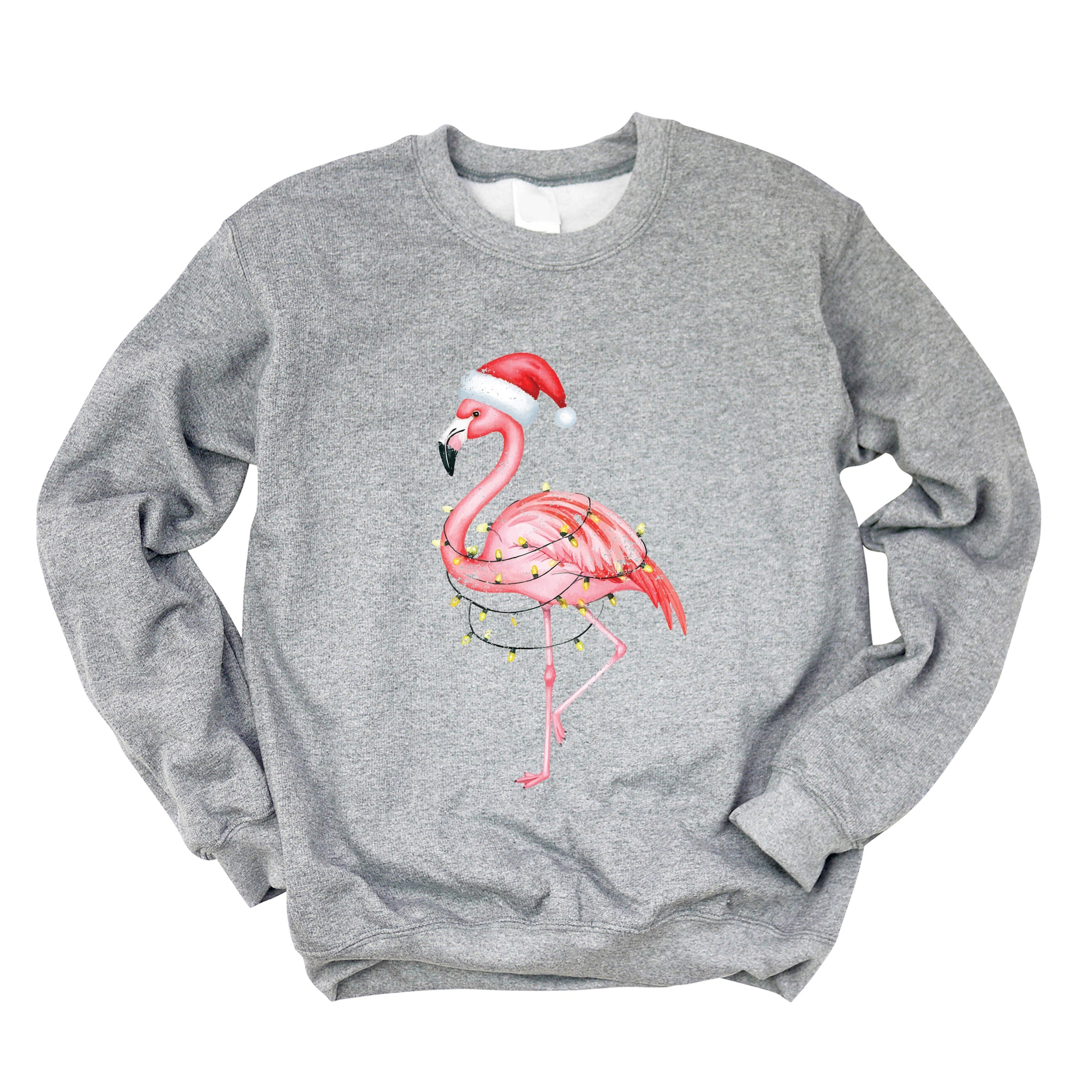 Flamingo Christmas Lights Watercolor - Sweatshirt