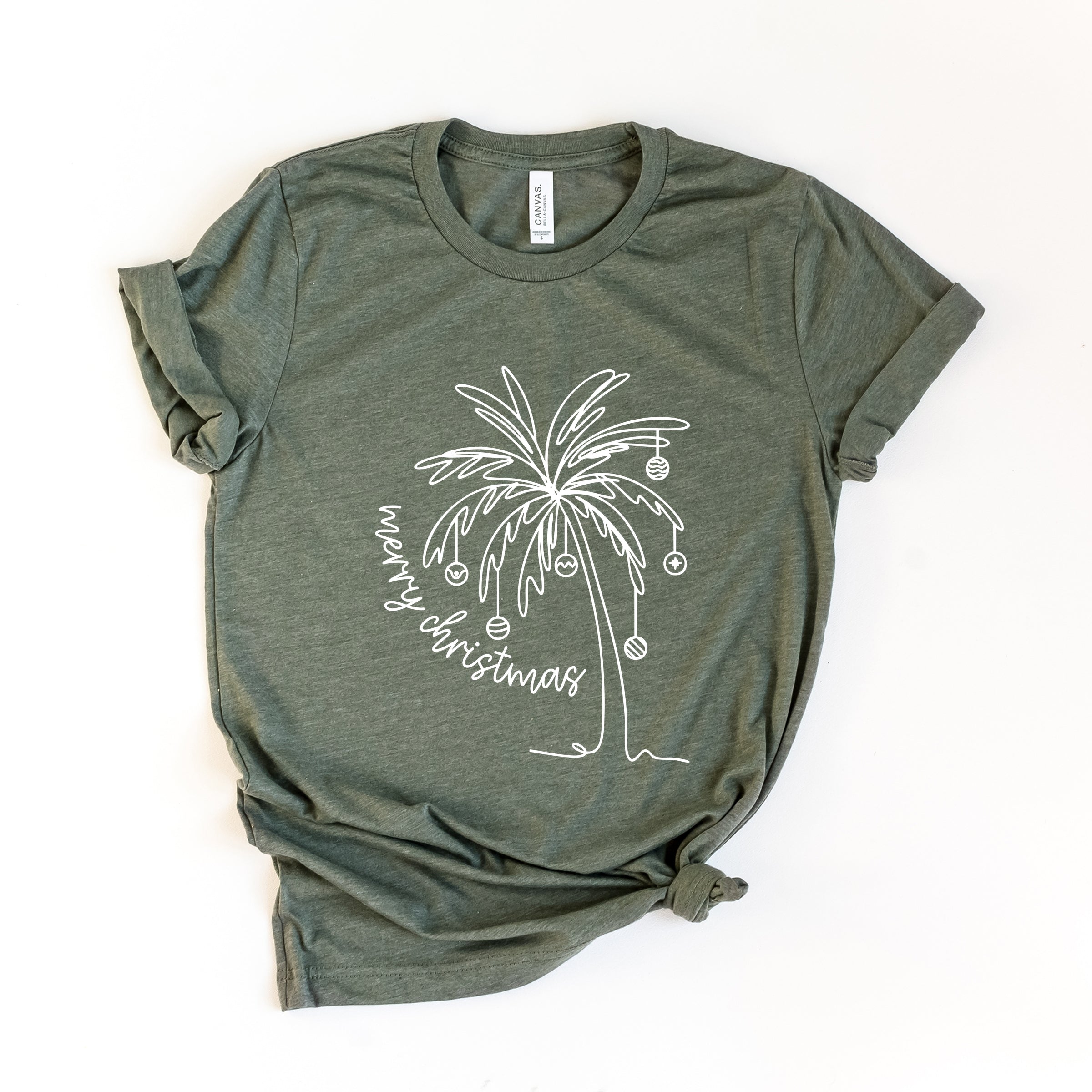 Merry Christmas Palm Tree - Short Sleeve Tee