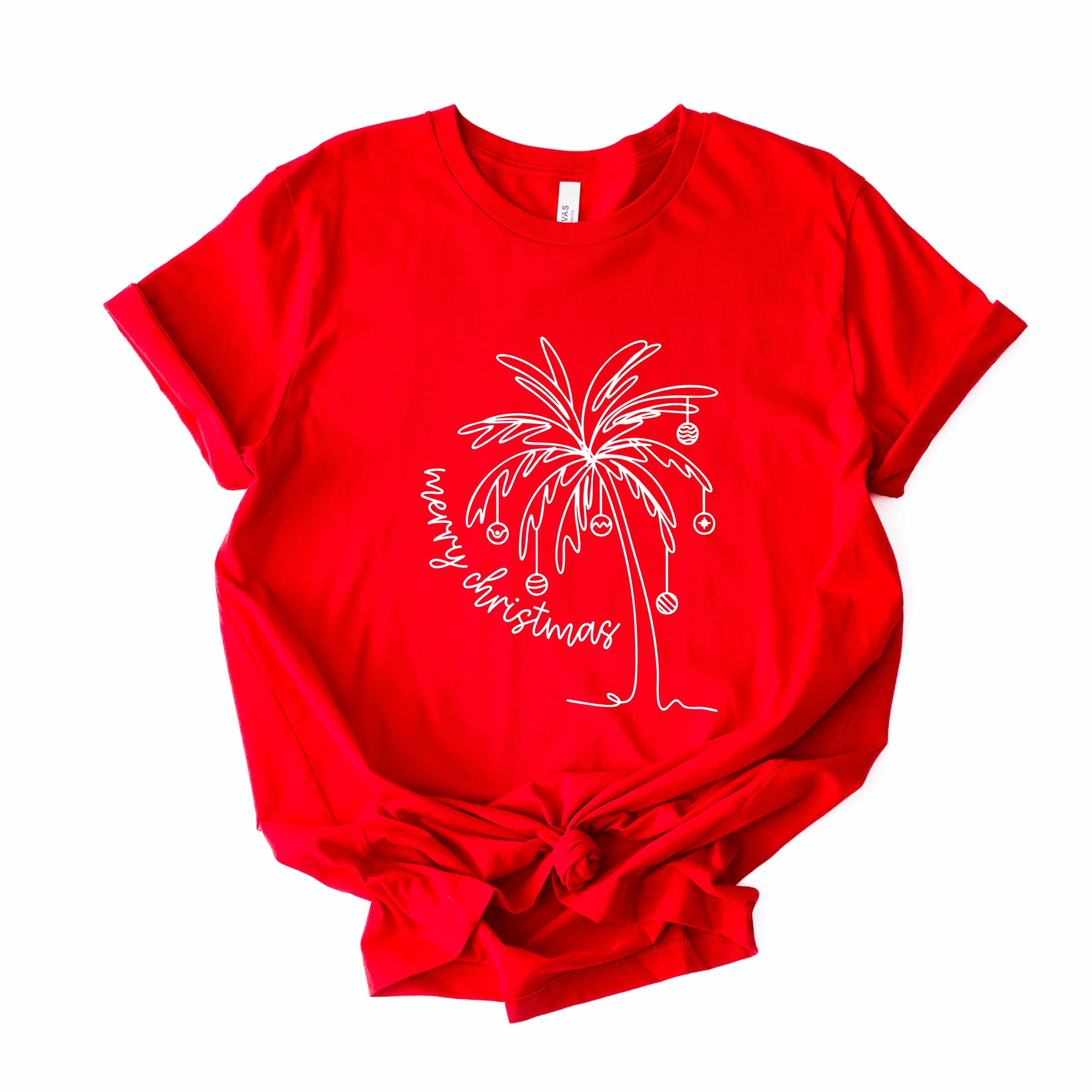 Merry Christmas Palm Tree - Short Sleeve Tee