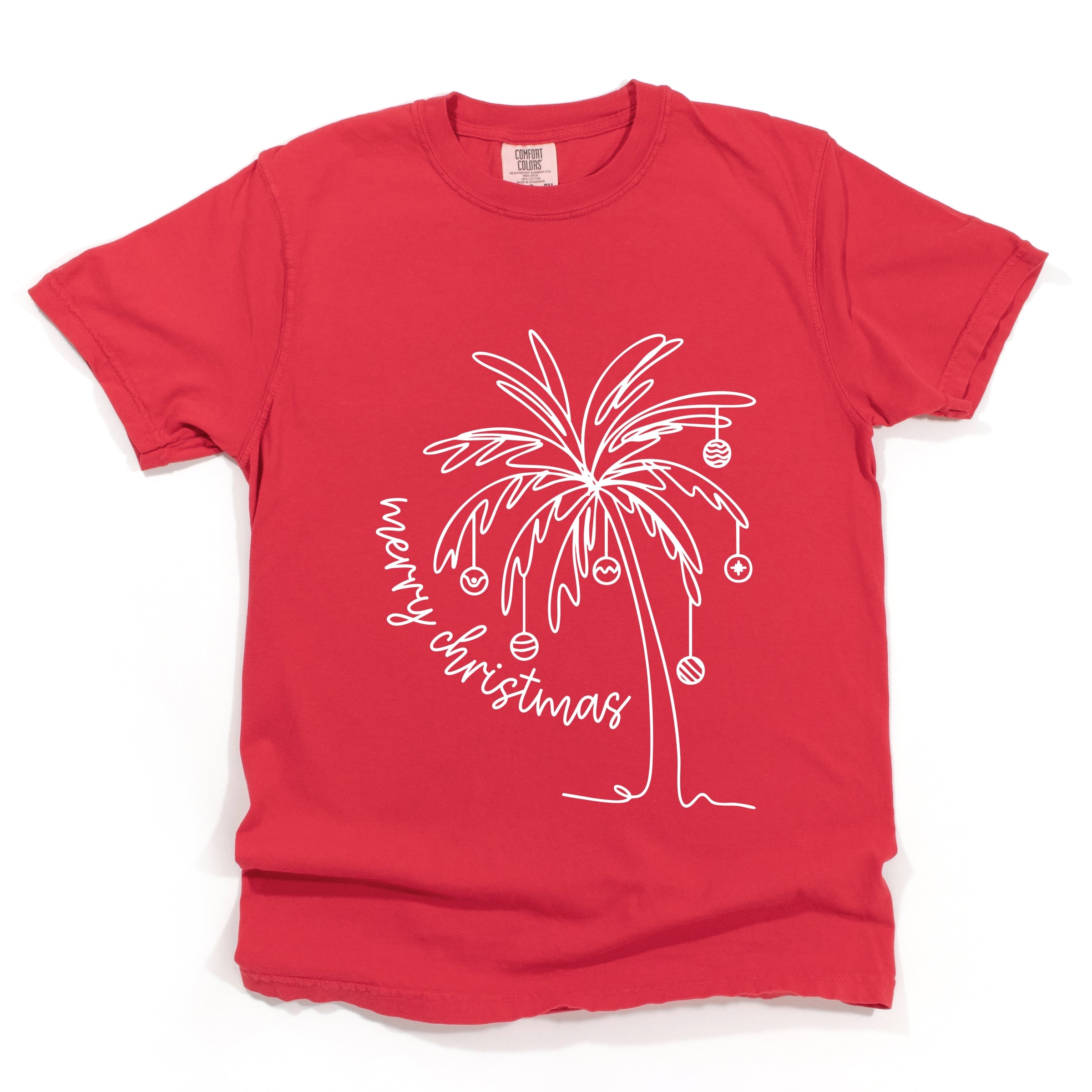 Merry Christmas Palm Tree - Garment Dyed Tee