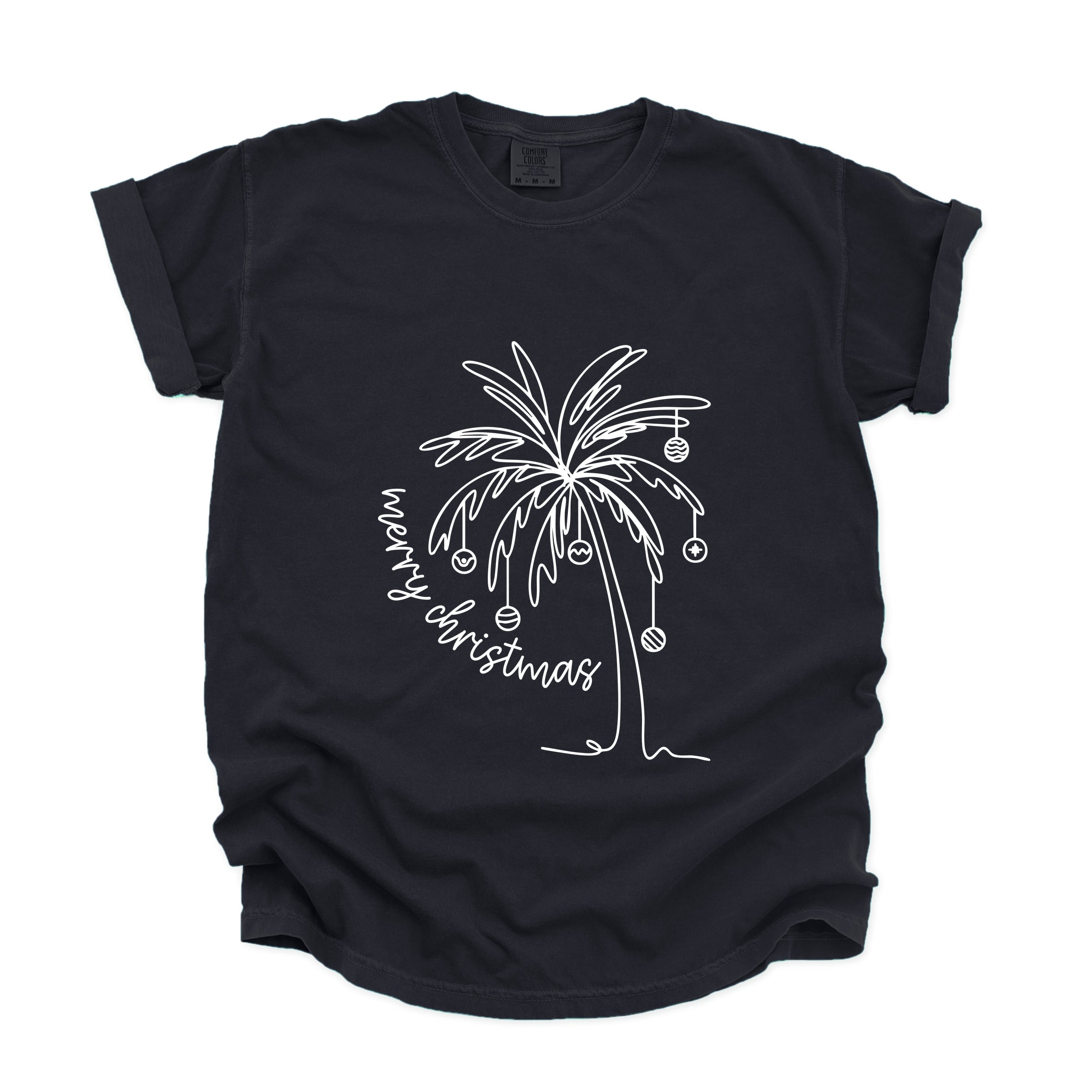 Merry Christmas Palm Tree - Garment Dyed Tee