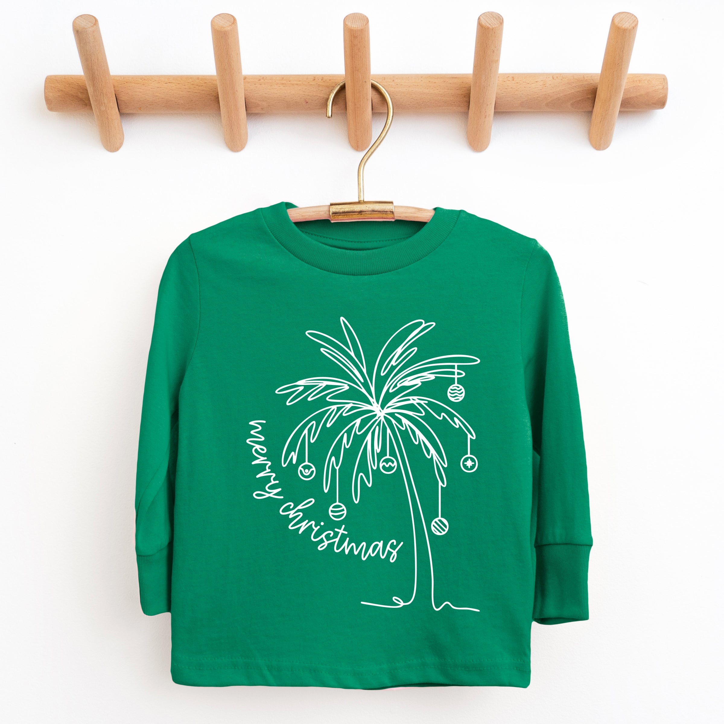 Merry Christmas Palm Tree - Youth Long Sleeve Graphic T-Shirt