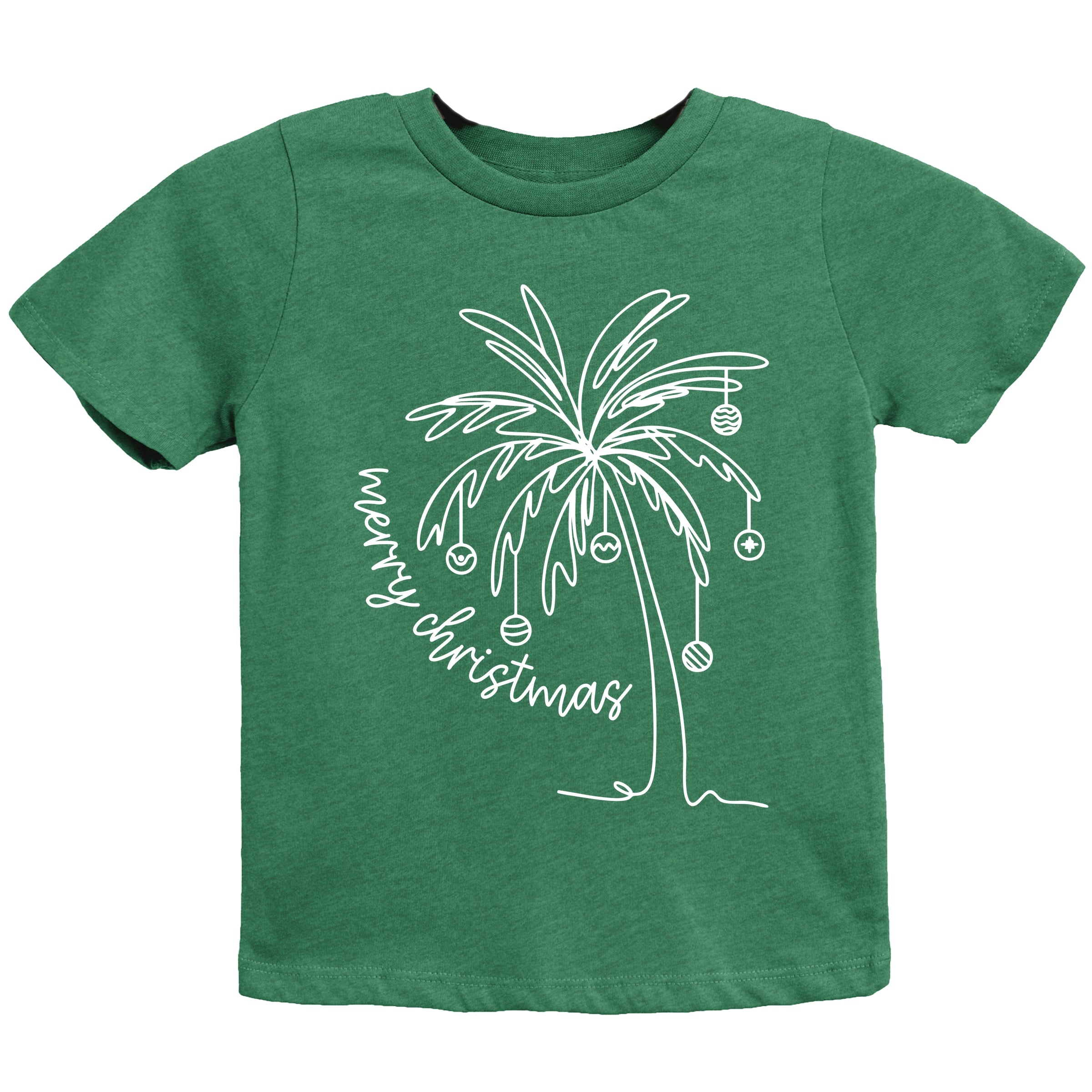 Merry Christmas Palm Tree - Youth Short Sleeve Graphic T-Shirt
