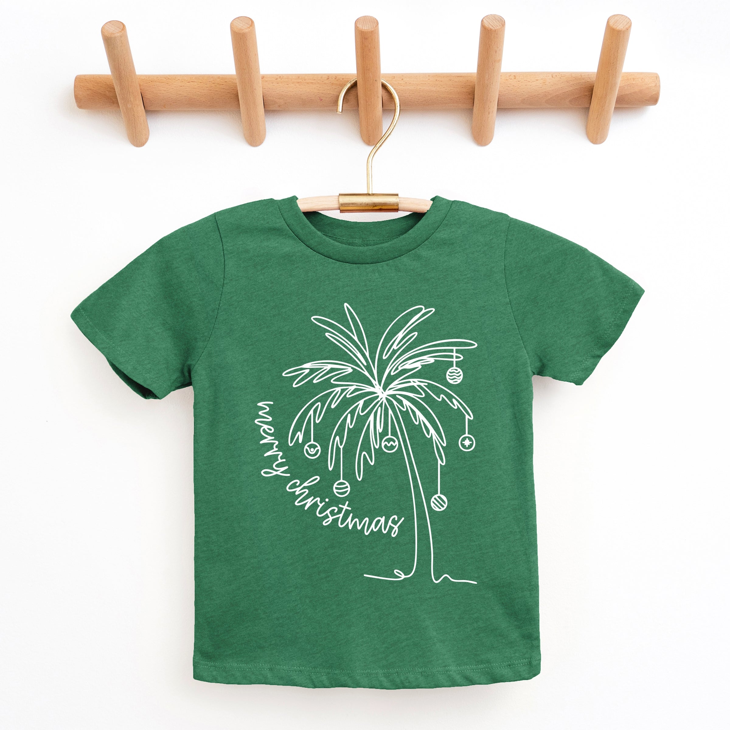 Merry Christmas Palm Tree - Youth Short Sleeve Graphic T-Shirt
