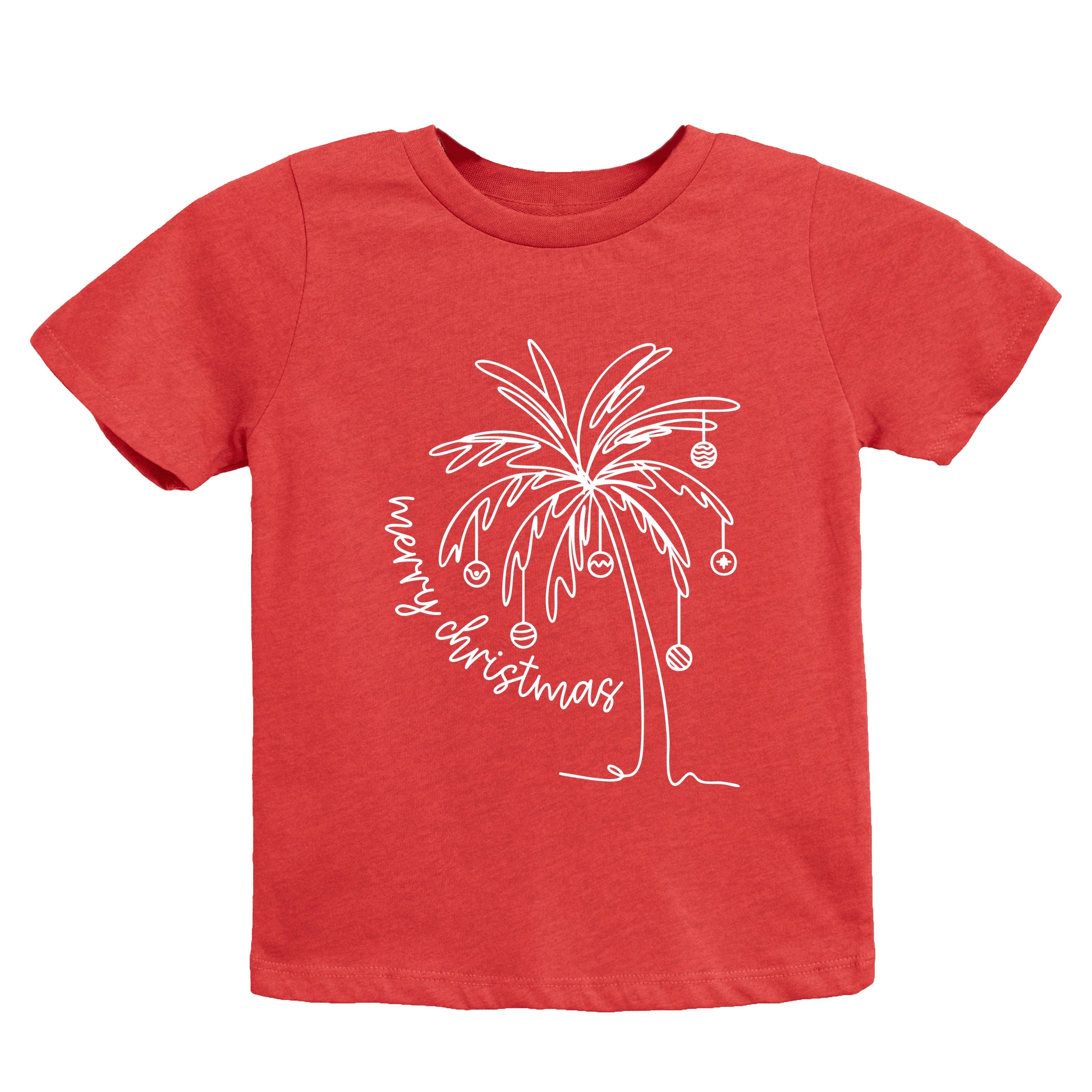 Merry Christmas Palm Tree - Youth Short Sleeve Graphic T-Shirt
