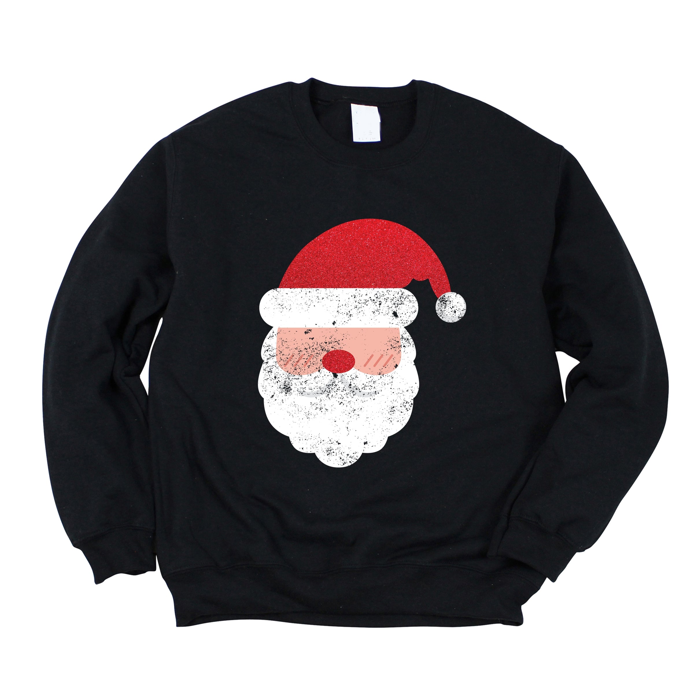 Santa Face Glitter -  Womens Sweatshirt