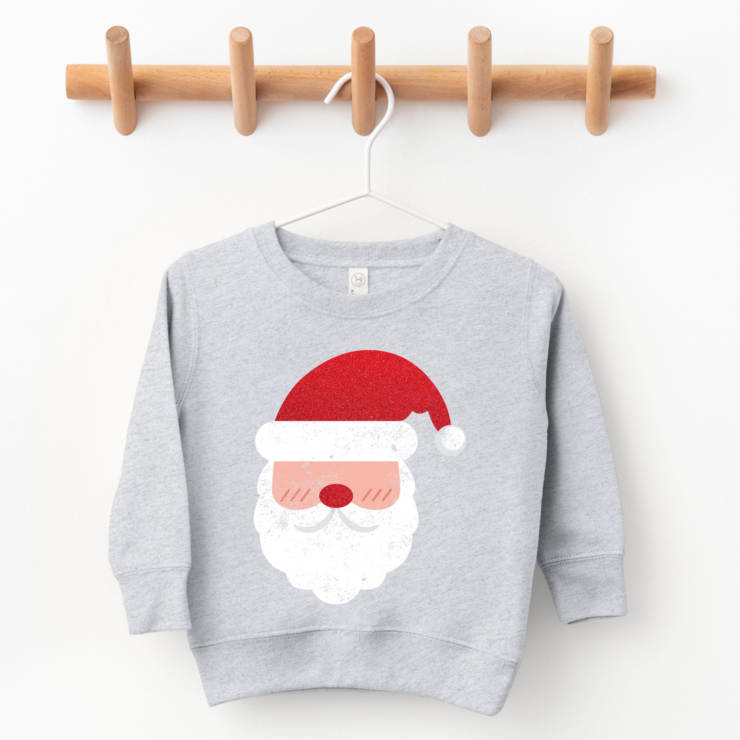 Santa Face Glitter - Toddler Graphic Sweatshirt