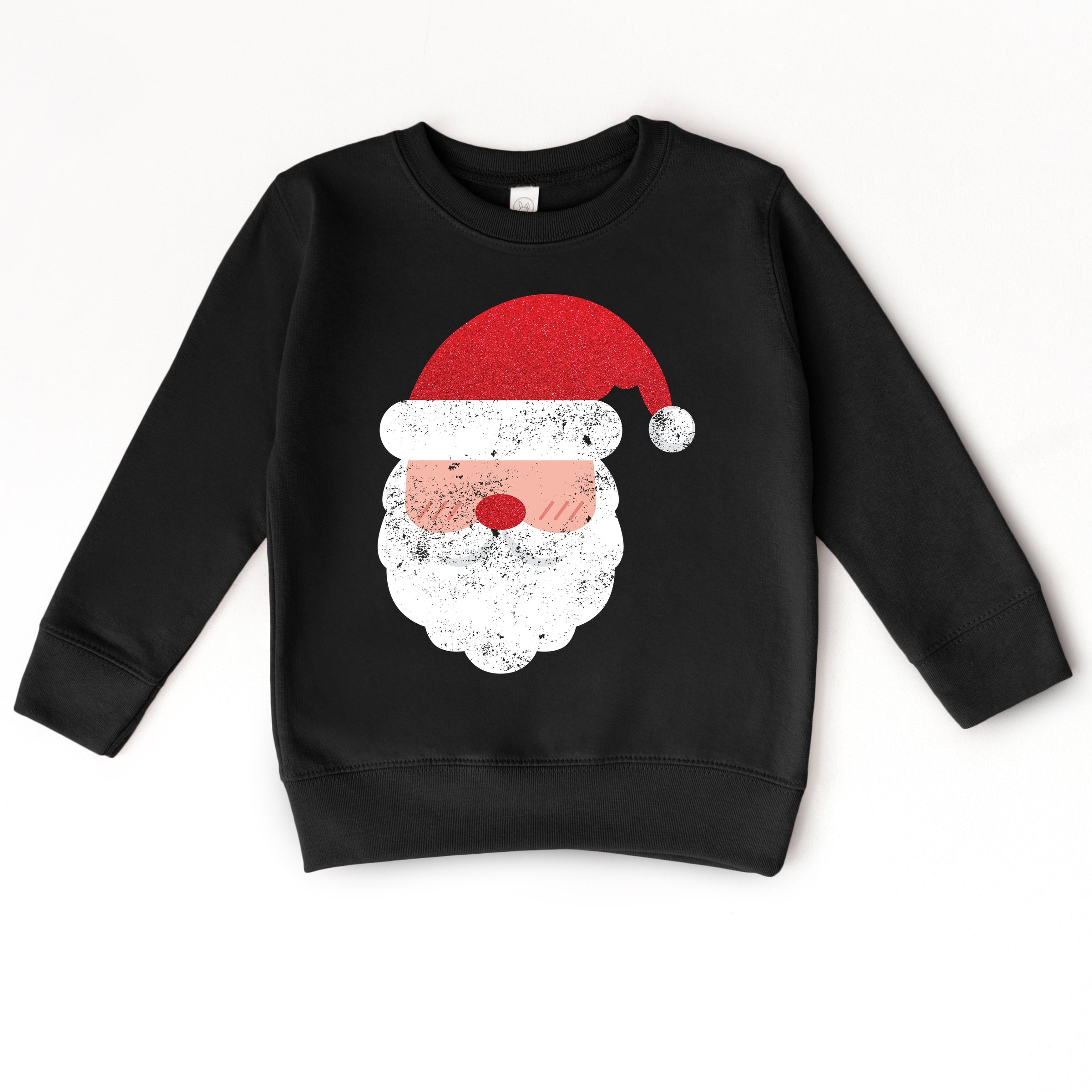 Santa Face Glitter - Toddler Graphic Sweatshirt