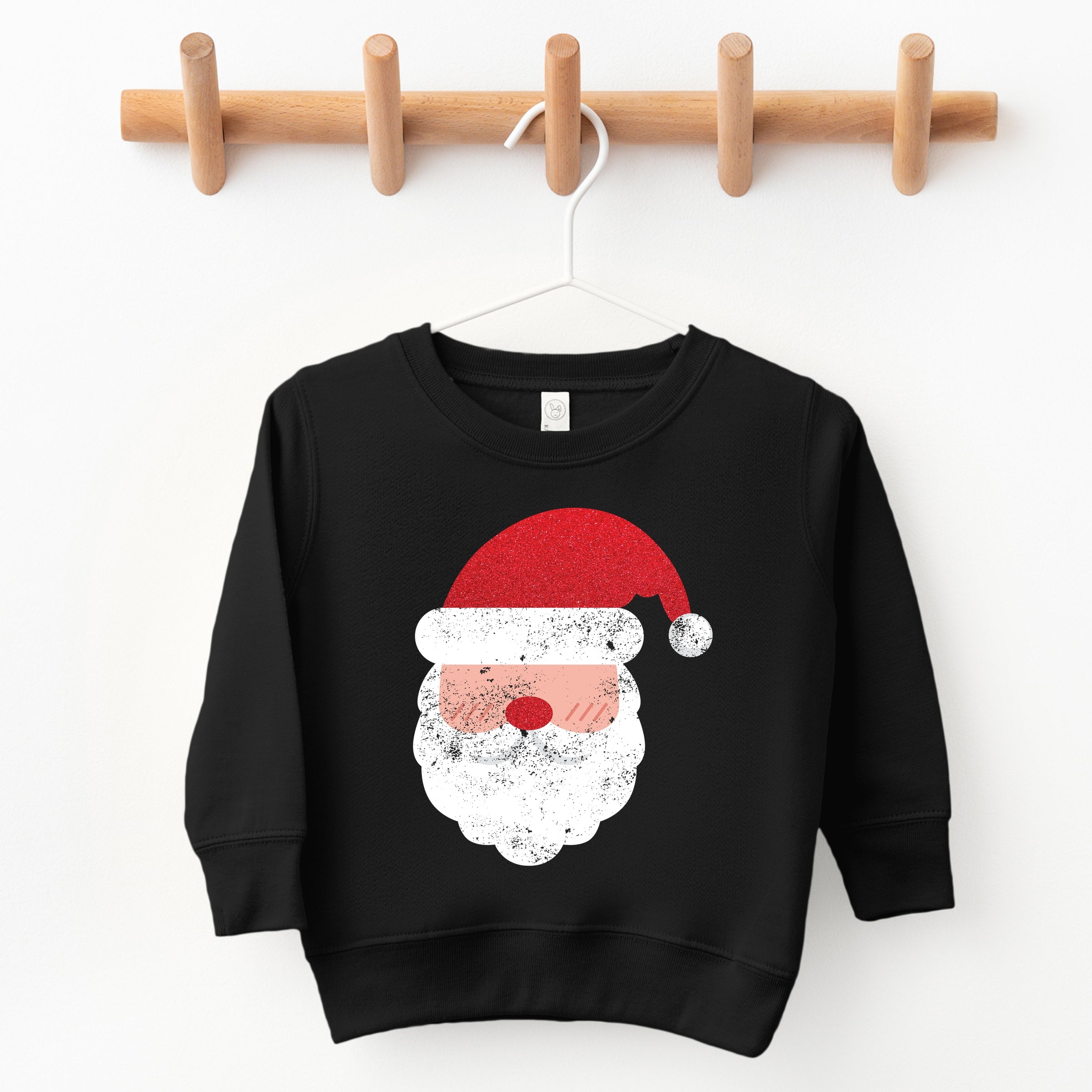 Santa Face Glitter - Toddler Graphic Sweatshirt