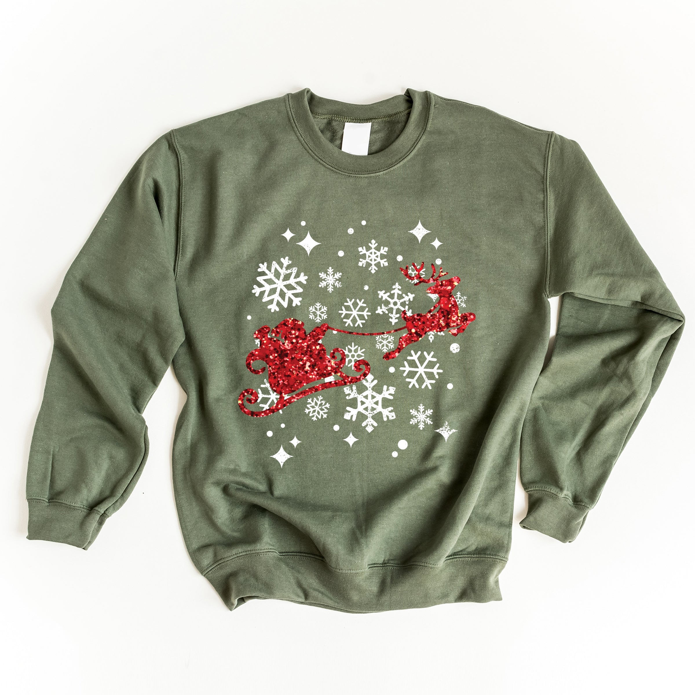 Santa Sleigh Glitter - Women's Sweatshirt
