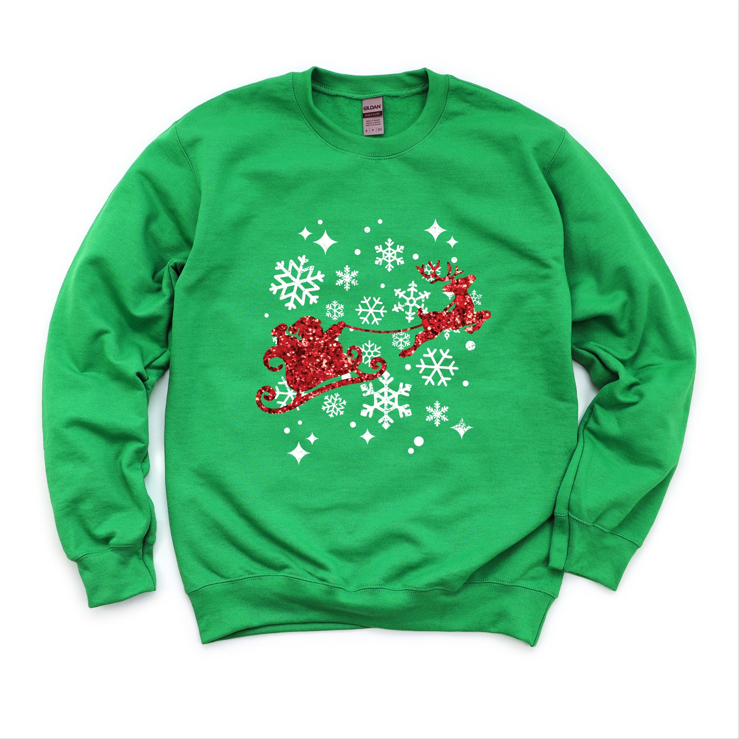 Santa Sleigh Glitter - Women's Sweatshirt