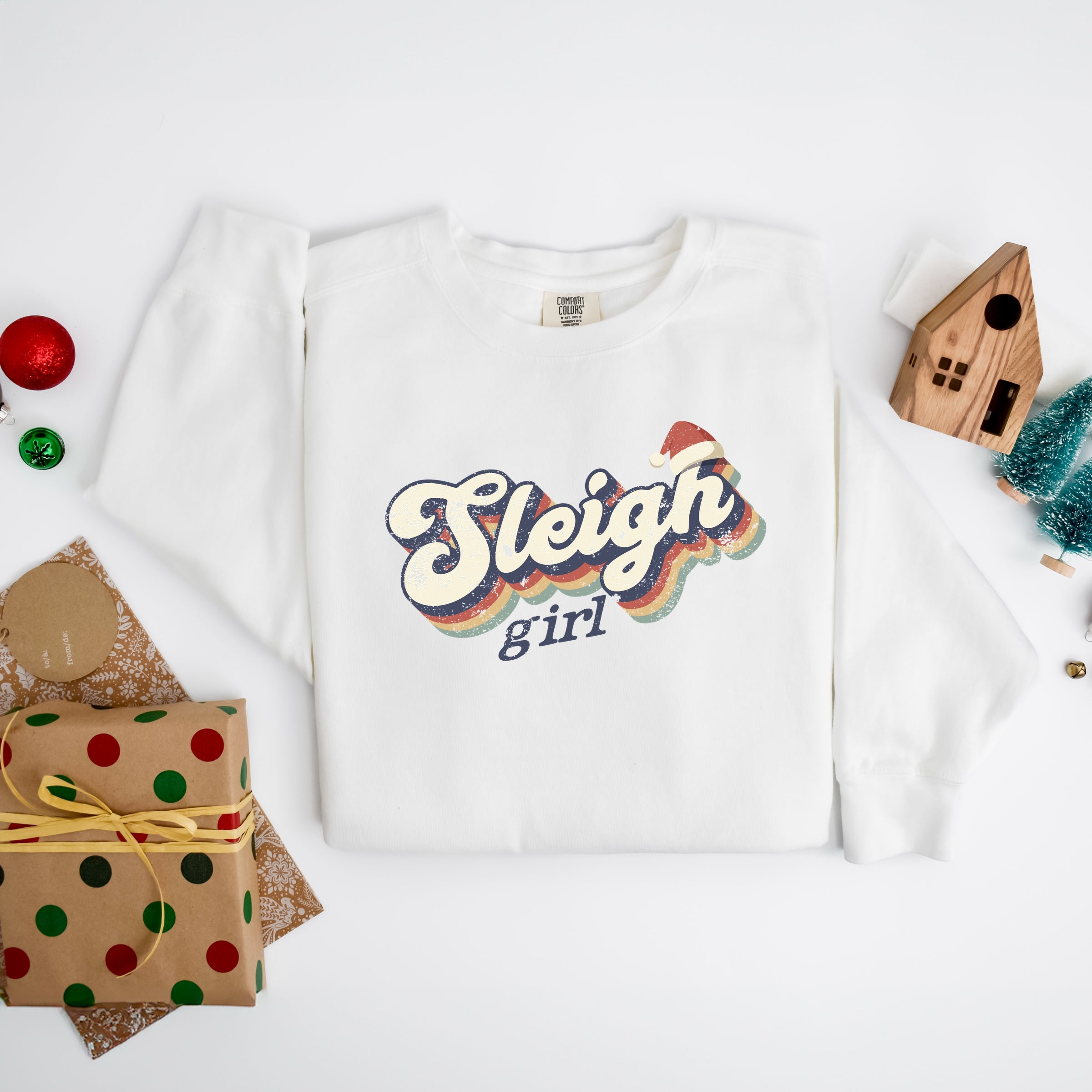 Sleigh Girl Retro Distressed - Garment Dyed Sweatshirt