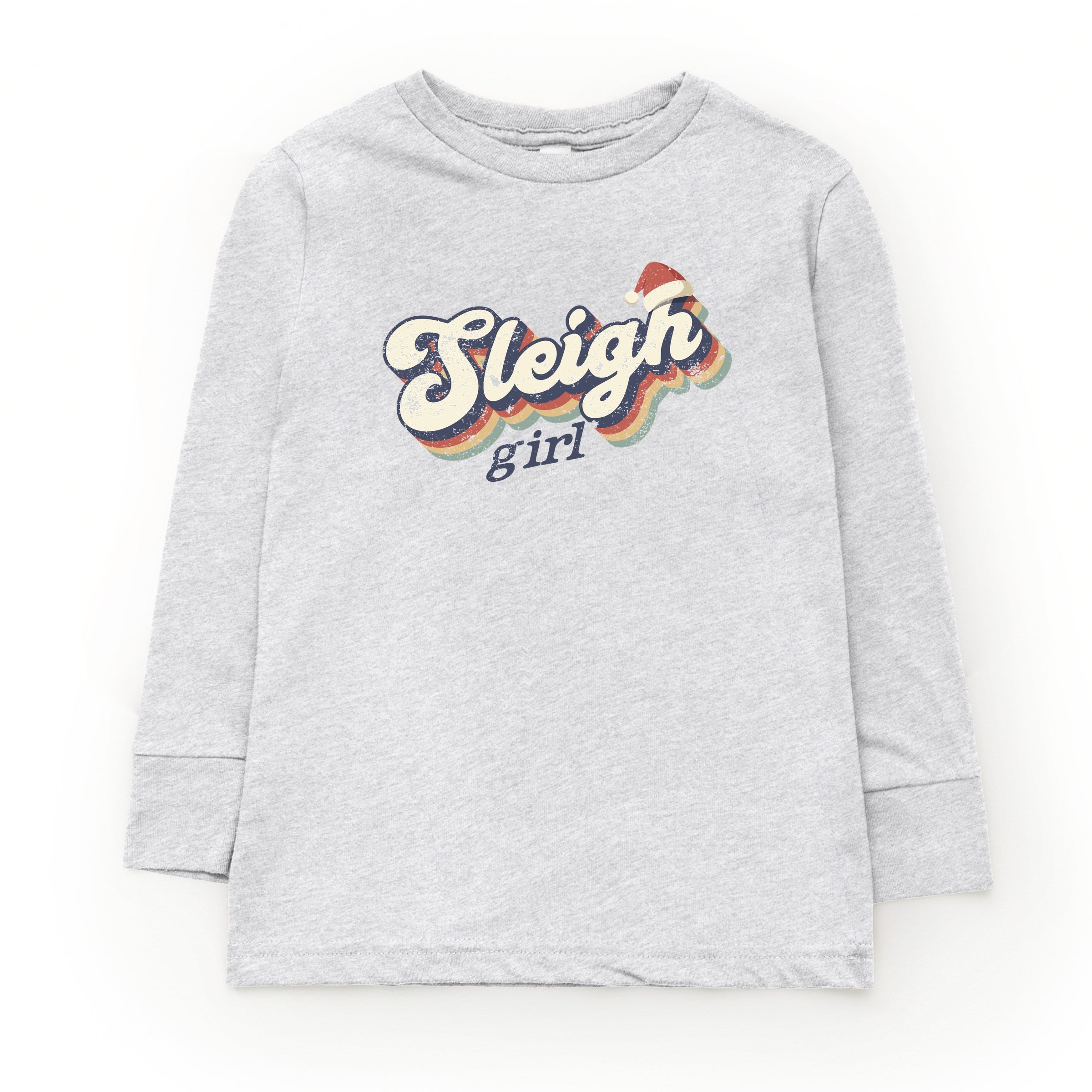 Sleigh Girl Retro Distressed - Youth Long Sleeve Graphic T-Shirt