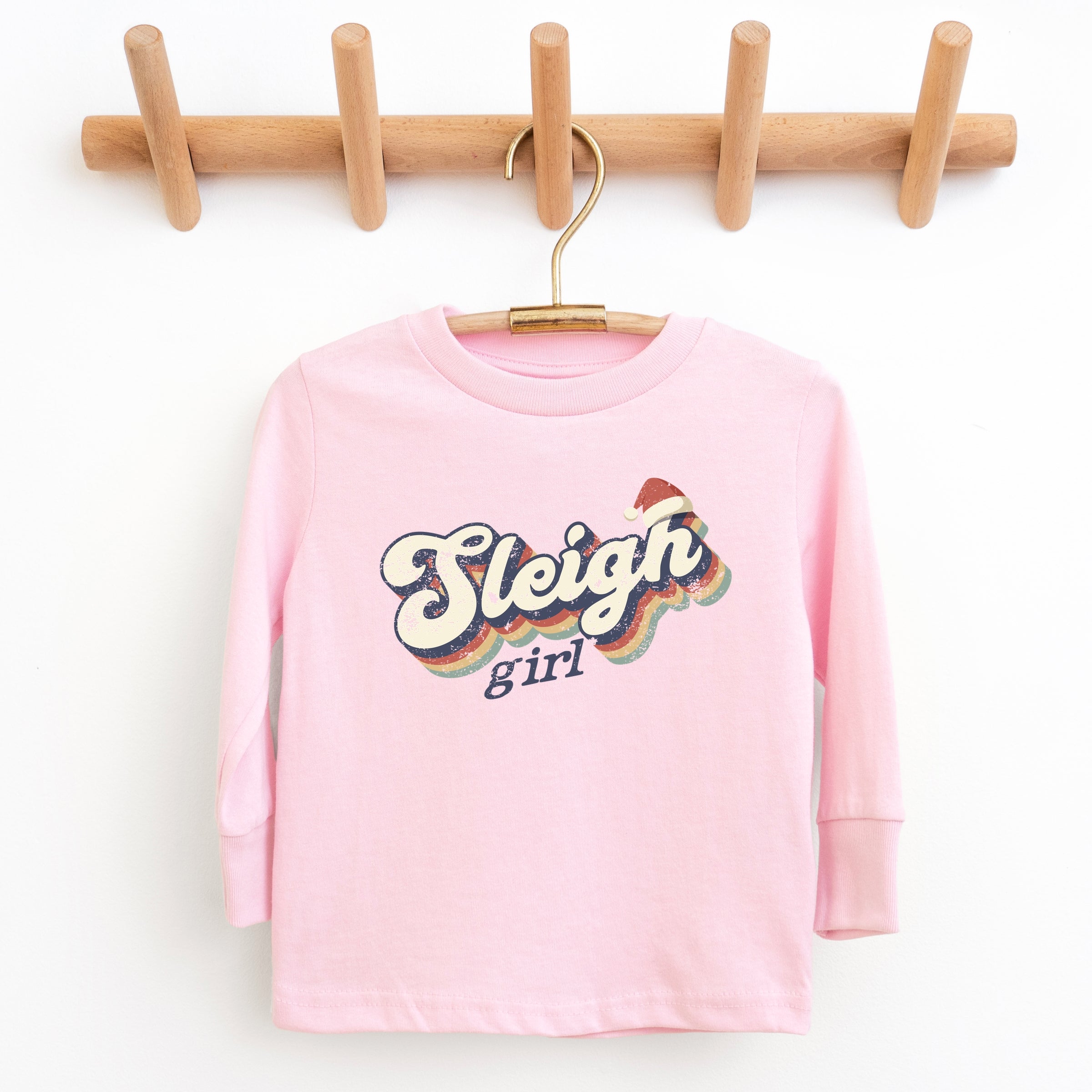 Sleigh Girl Retro Distressed - Youth Long Sleeve Graphic T-Shirt