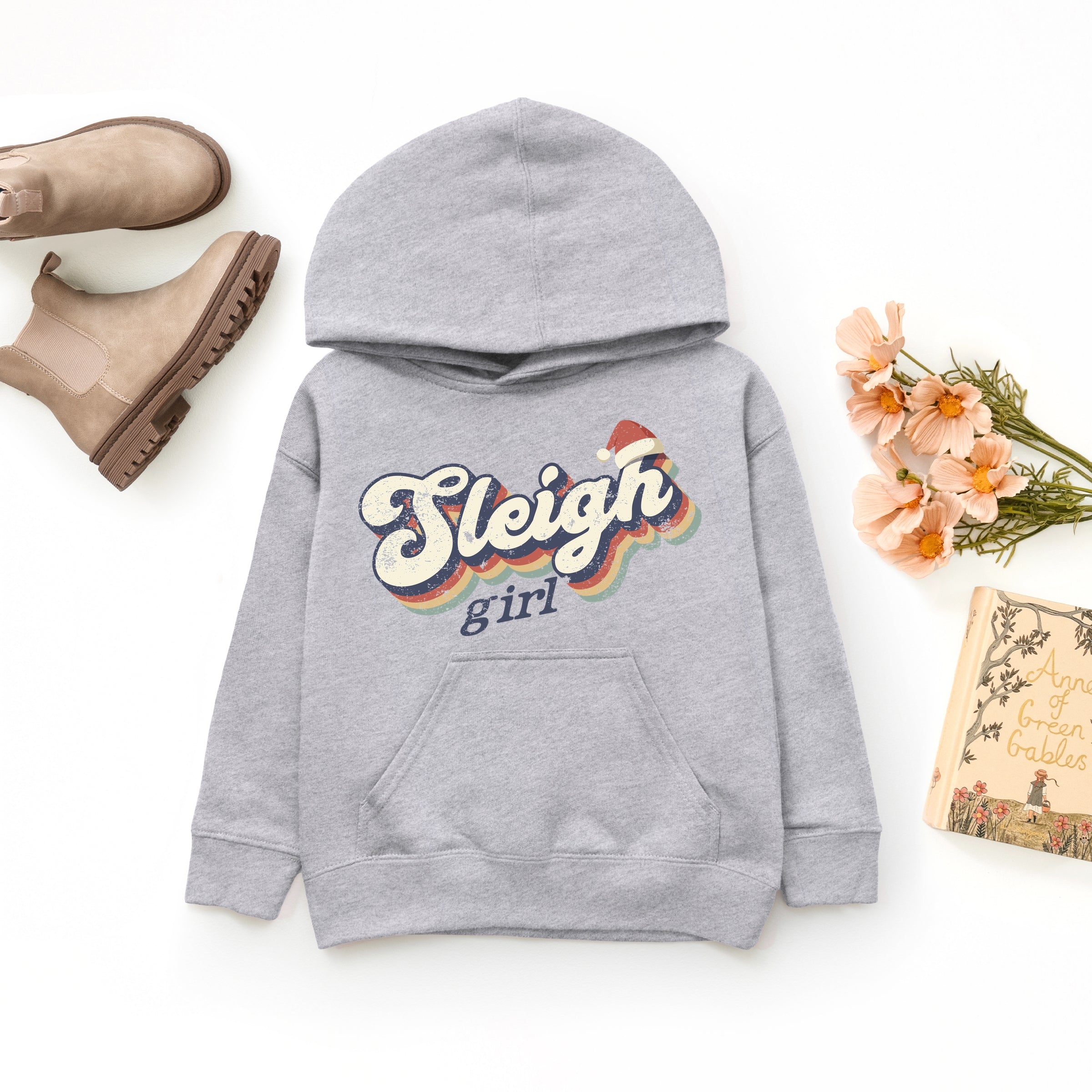 Sleigh Girl Retro Distressed - Youth Graphic Hoodie