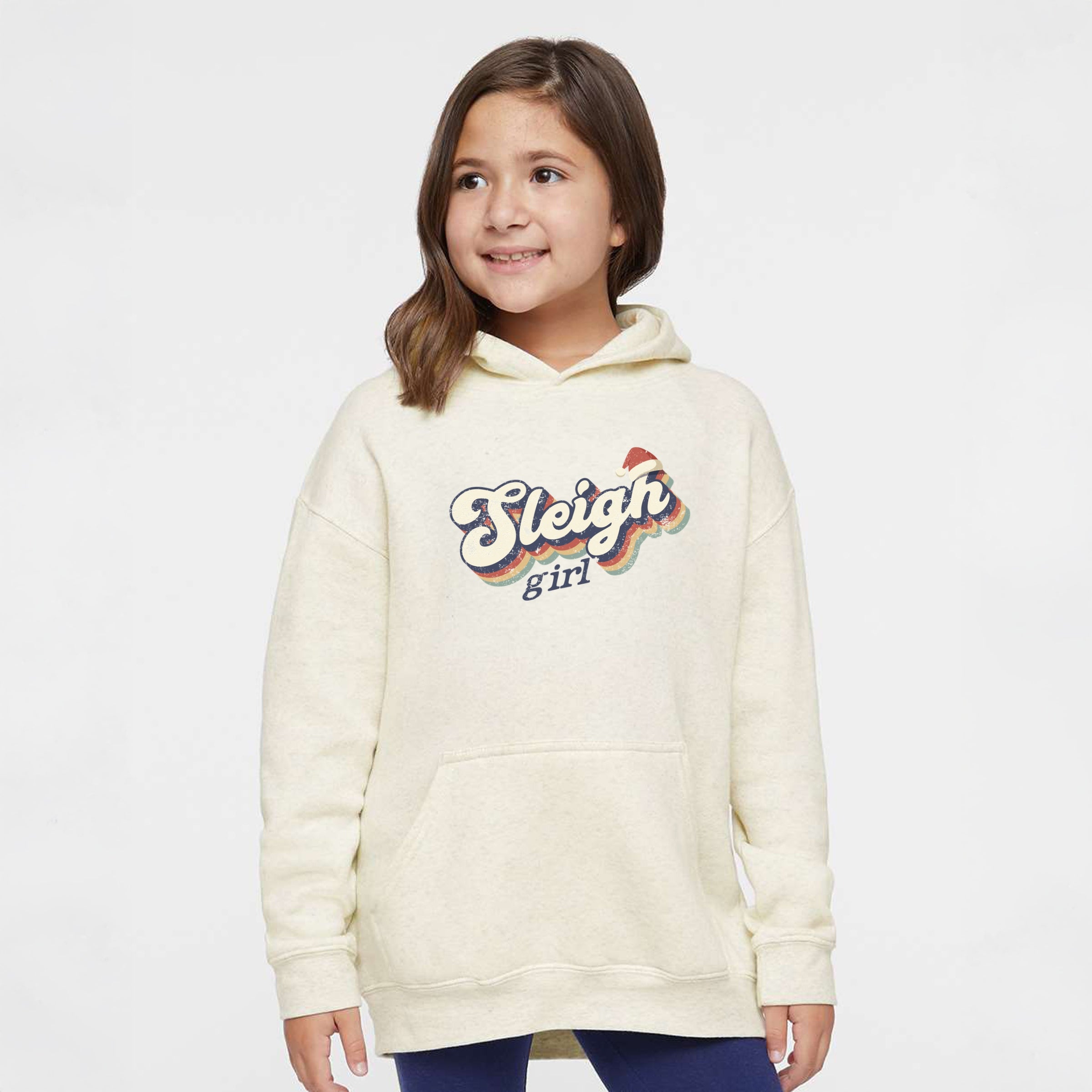 Sleigh Girl Retro Distressed - Youth Graphic Hoodie