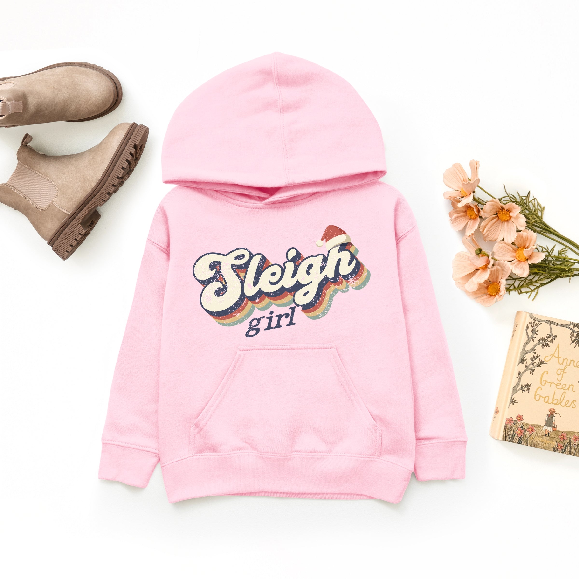 Sleigh Girl Retro Distressed - Youth Graphic Hoodie