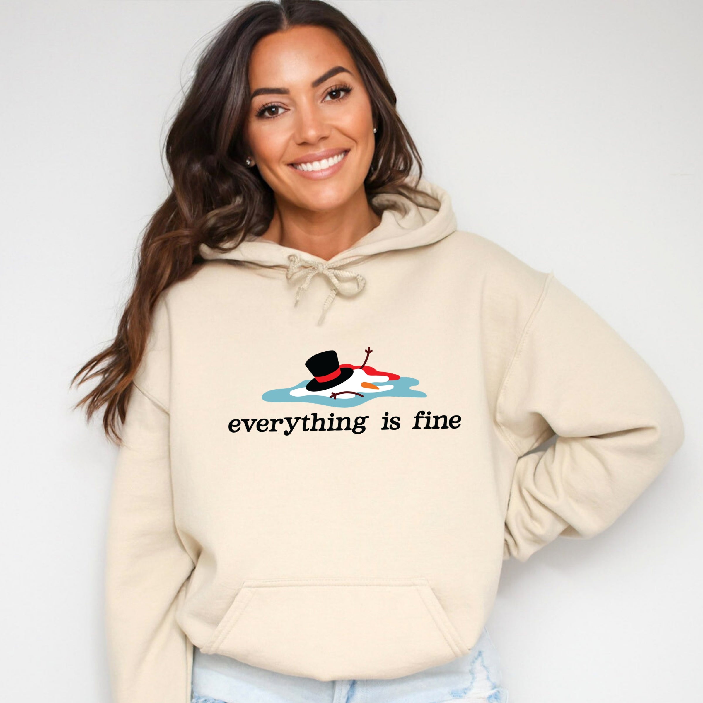 Everything Is Fine Melted Snowman - Hoodie