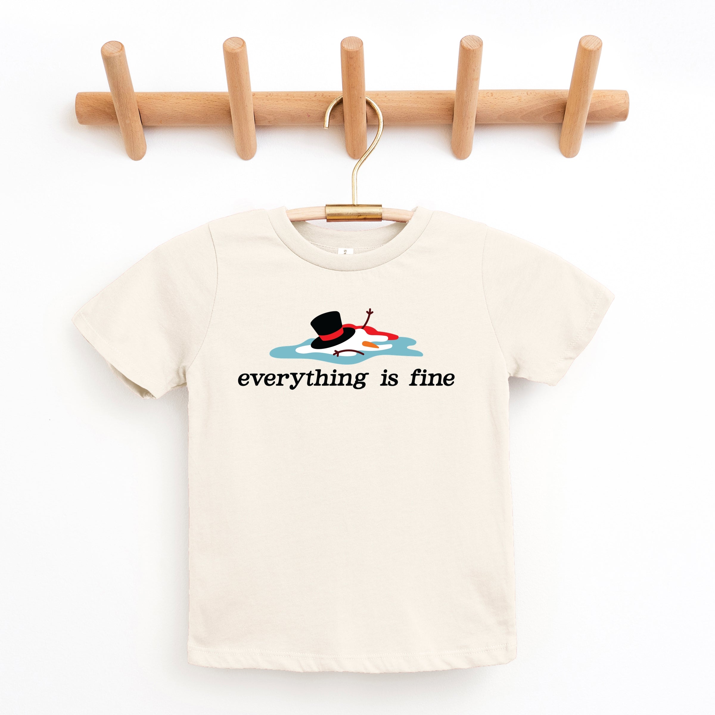 Everything Is Fine Melted Snowman - Youth Short Sleeve Graphic T-Shirt