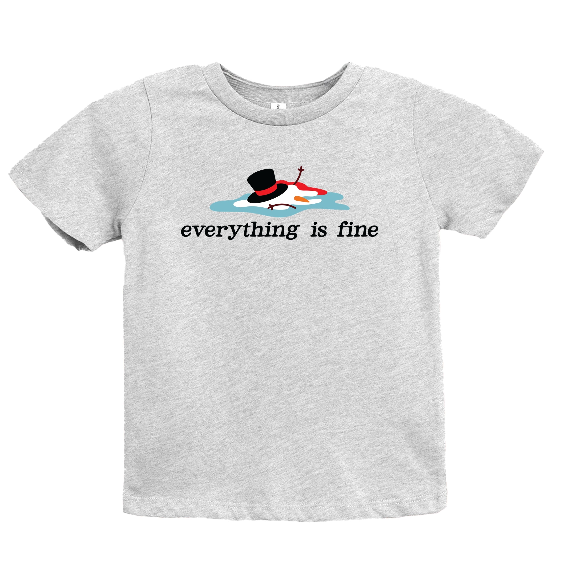 Everything Is Fine Melted Snowman - Youth Short Sleeve Graphic T-Shirt