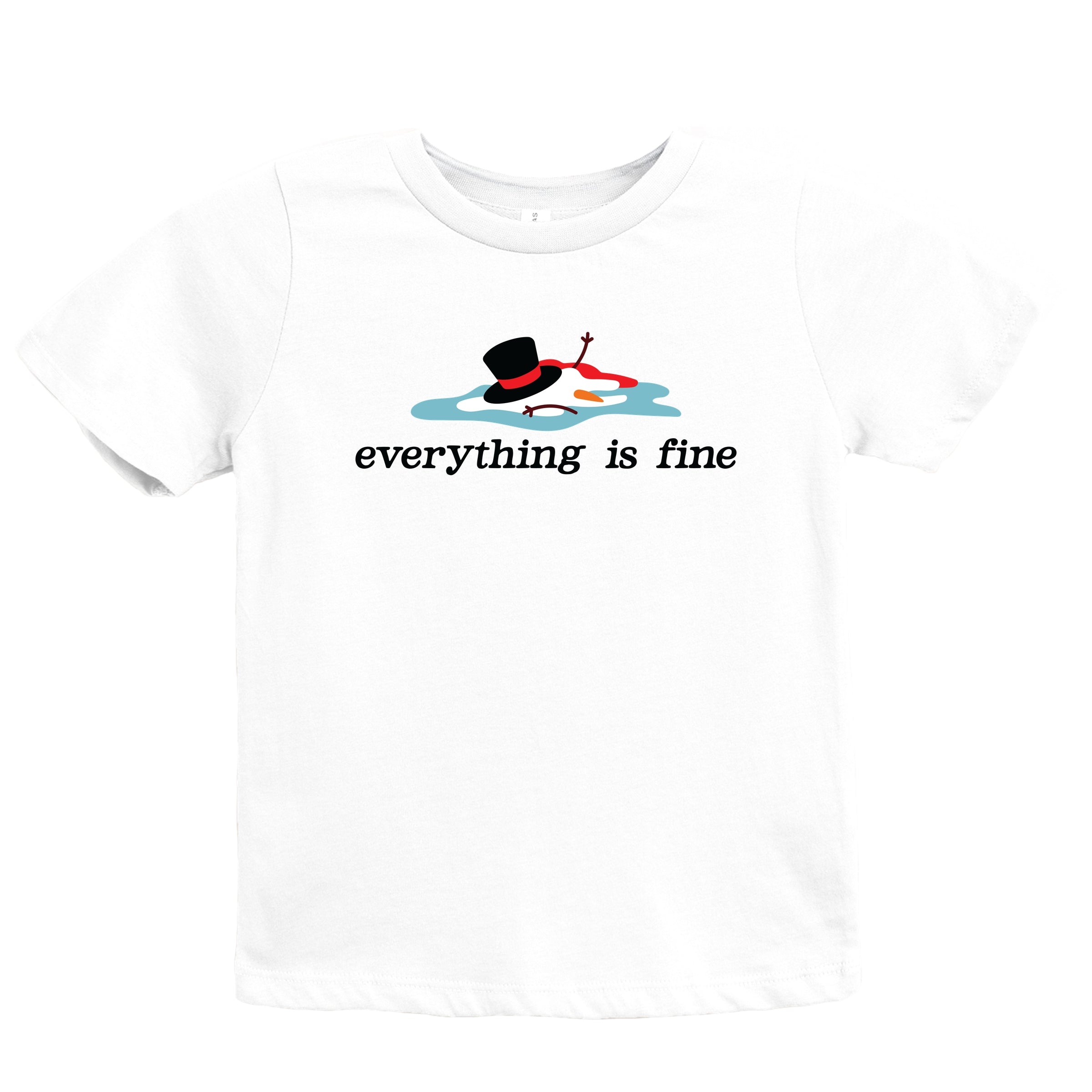 Everything Is Fine Melted Snowman - Youth Short Sleeve Graphic T-Shirt