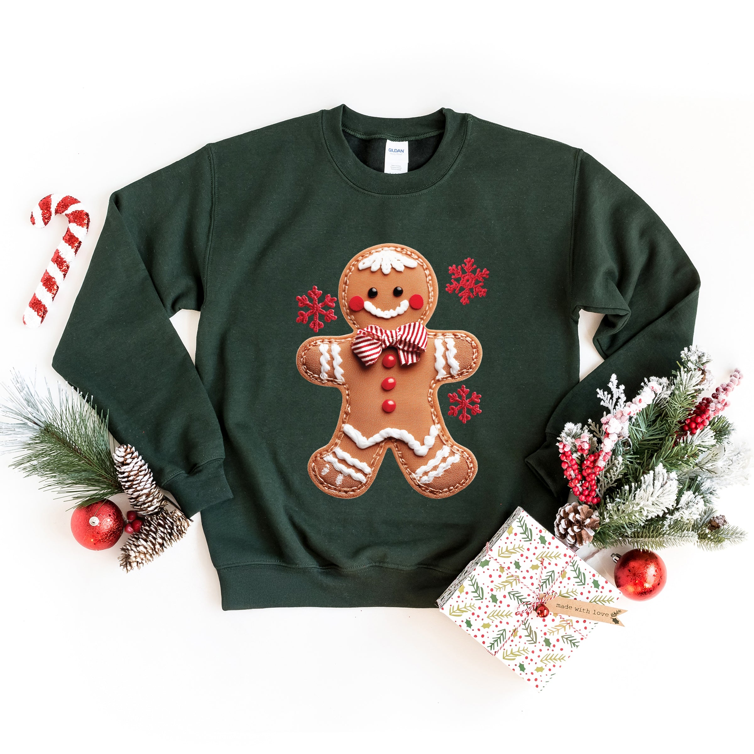 Gingerbread Patchwork Print -  Womens Sweatshirt
