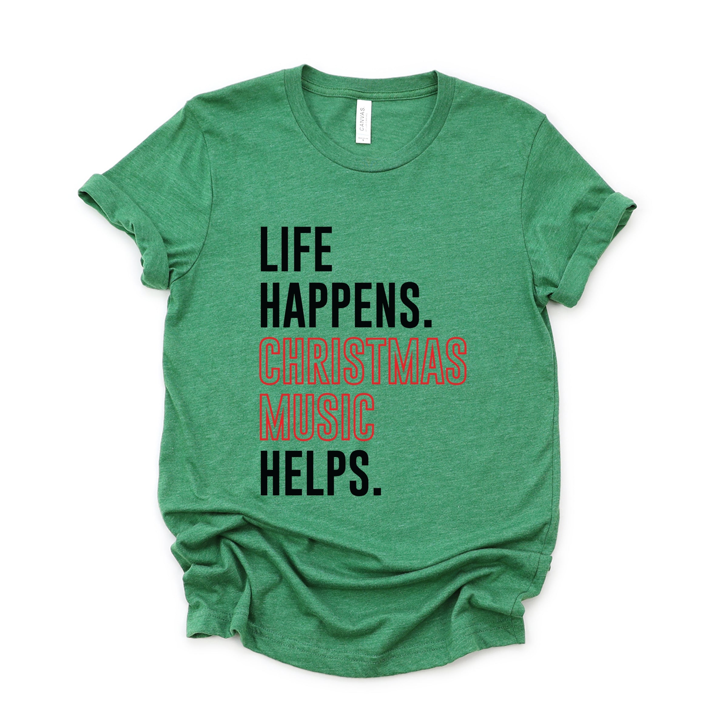 Christmas Music Helps - Women's Short Sleeve Graphic T-Shirt