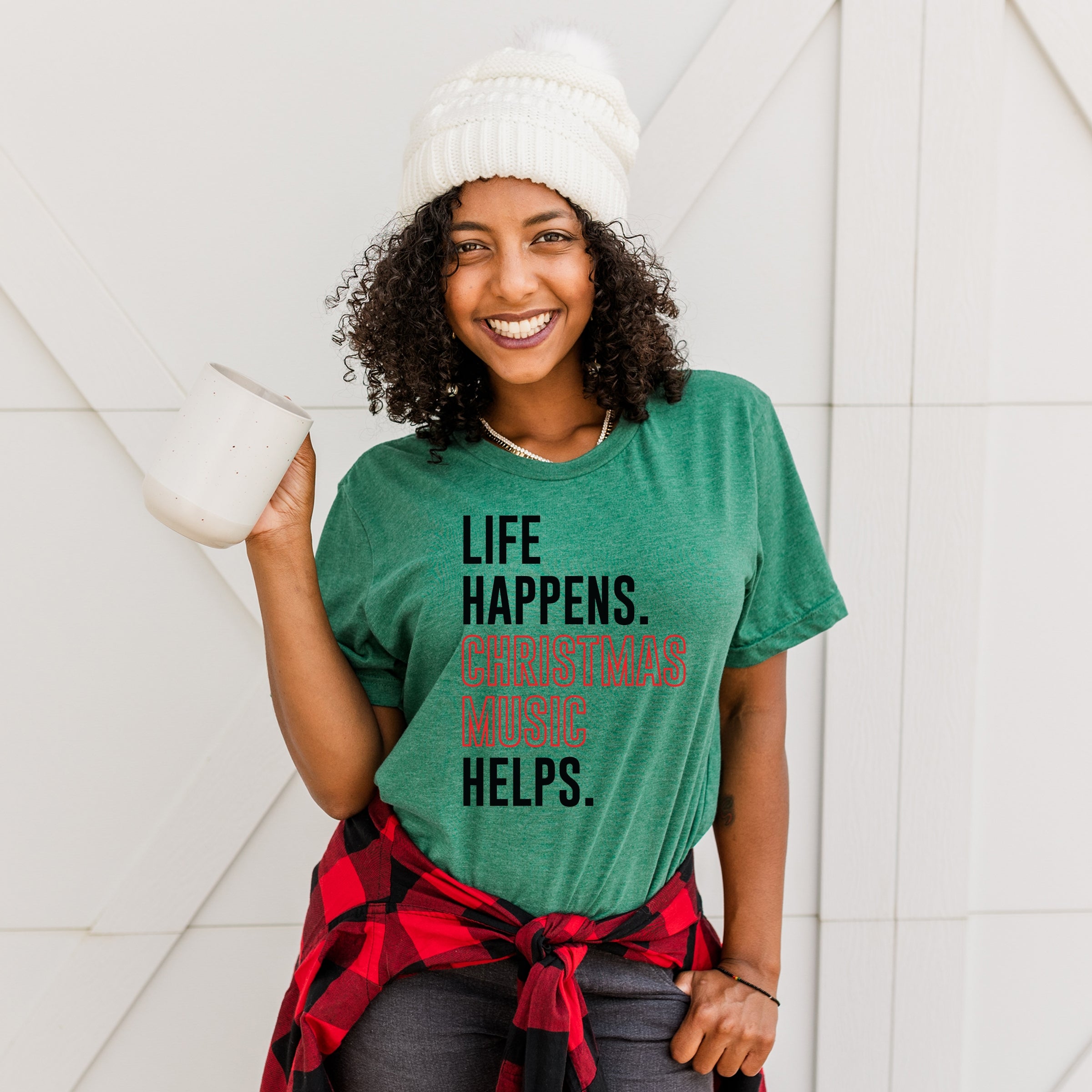 Christmas Music Helps - Women's Short Sleeve Graphic T-Shirt