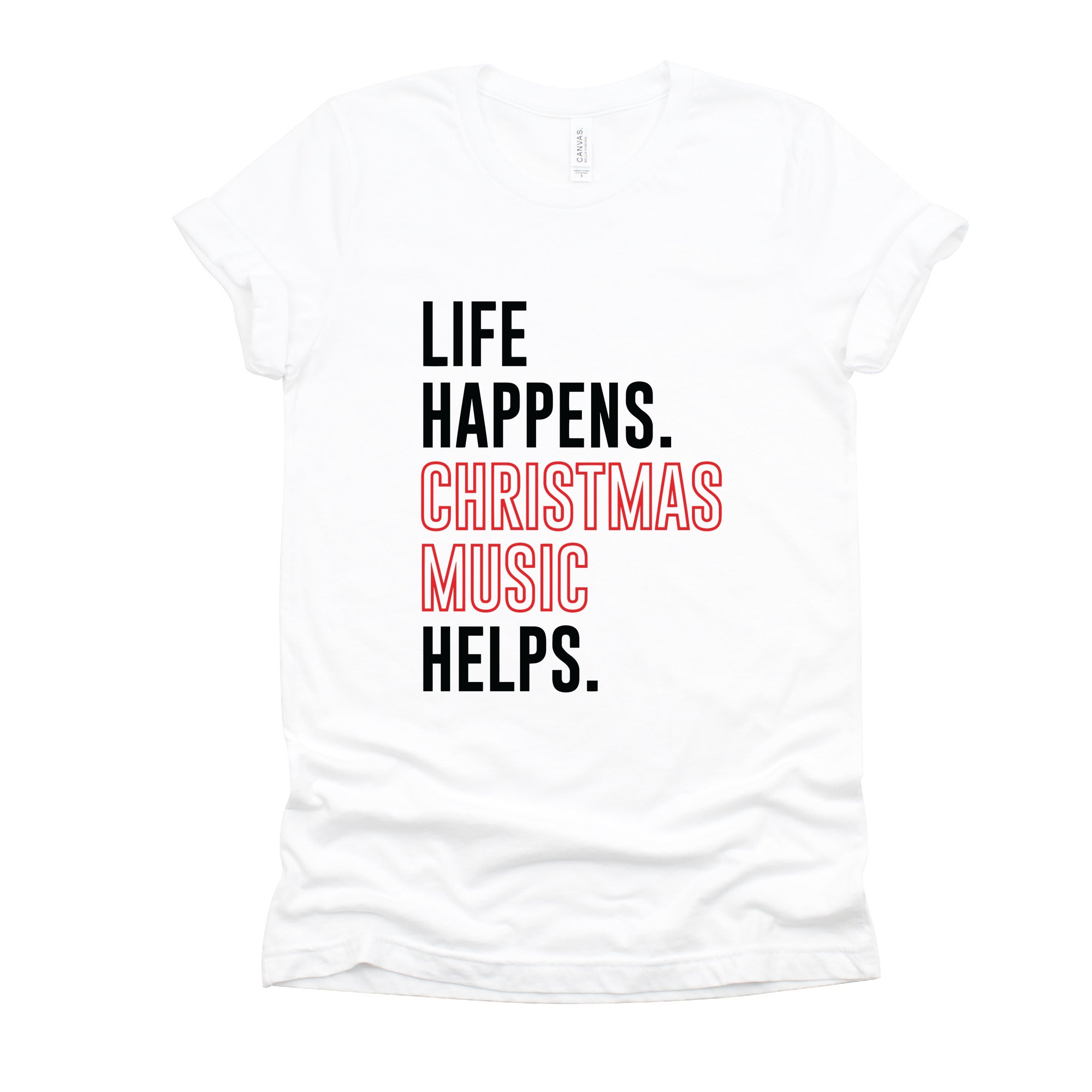 Christmas Music Helps - Women's Short Sleeve Graphic T-Shirt